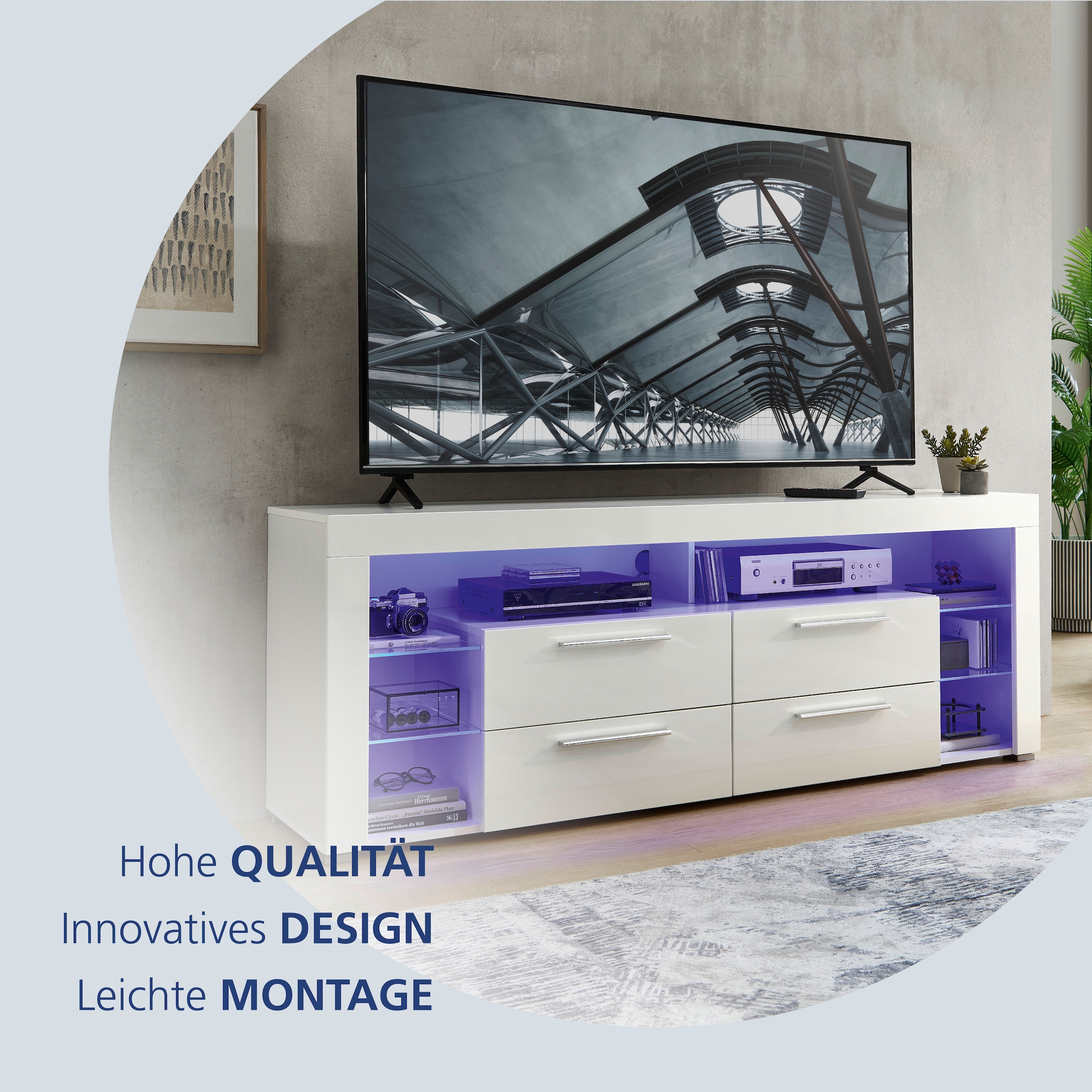 Stolkom Meuble TV »Goal TV Lowboard, B/H/T 179x67x 44 cm« 1 cuis tlg. %RESET$