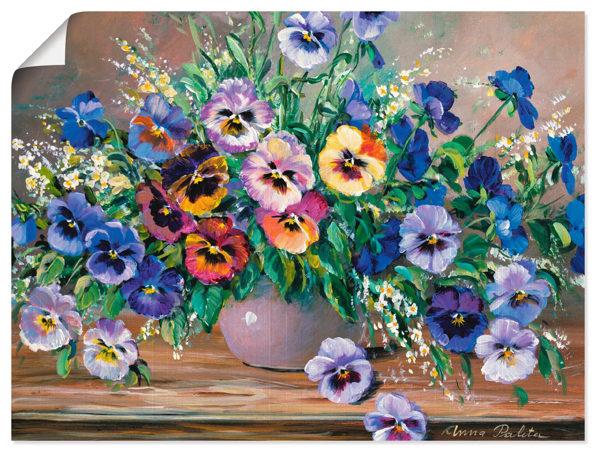 Image of Artland Poster "Stiefmütterchenstrauss" Blumen 1 Stk. tlg. ohne Rahmen