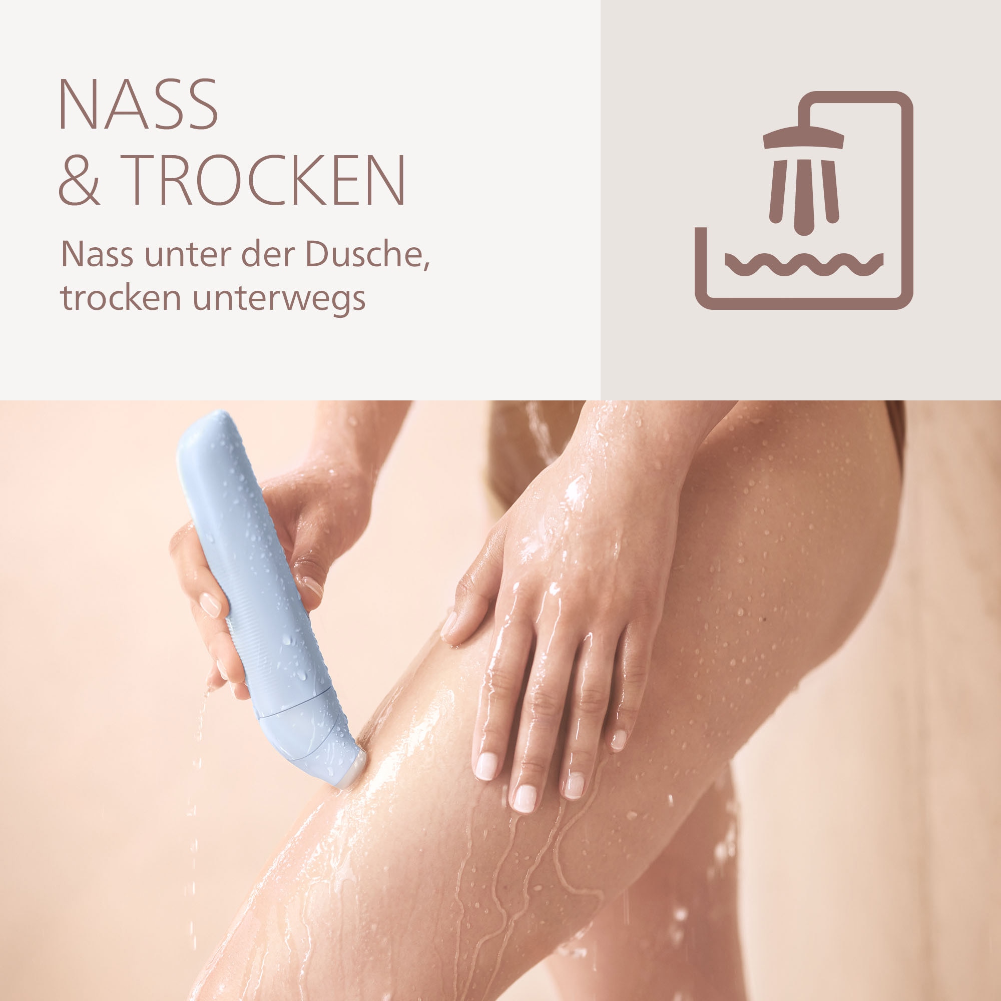 Philips Rasoirs électriques »Lady Shaver Series 6000« 1 cuis Aufsätze kabelloser Rasierer, nass und trocken, inkl. Trimmeraufsatz