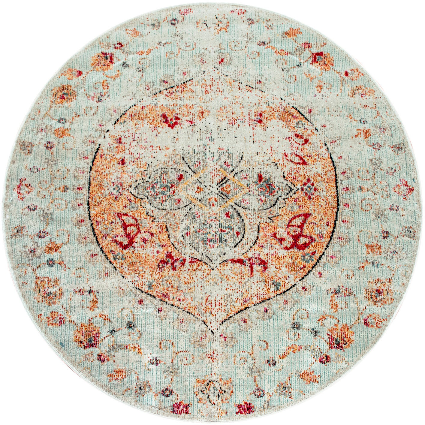 Image of Home affaire Teppich »Artigova 20«, rund, 11 mm Höhe, Kurzflor, Orient-Optik, modernes Vintage Design, Wohnzimmer, In- und Outdoor geeignet, ideal auf Terrasse oder Balkon bei Ackermann Versand Schweiz