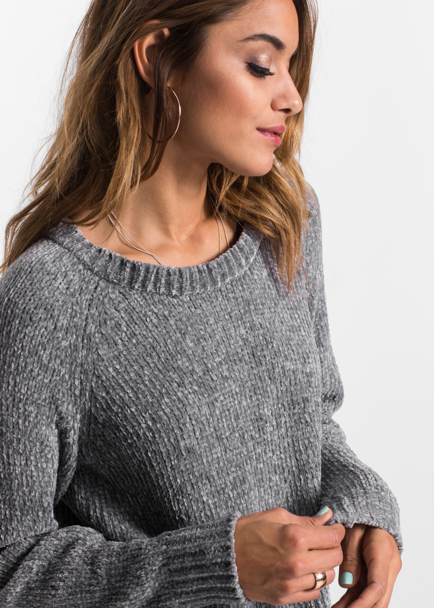 bonprix Robe en tricot für den Alltag, aus Polyester, lockere Passform