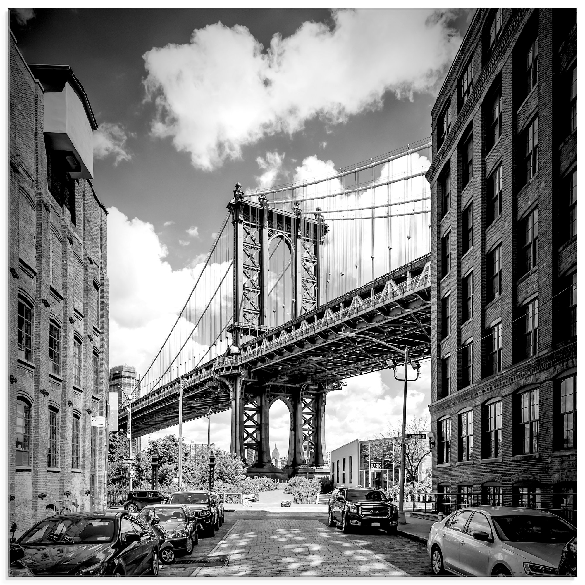 Image of Artland Glasbild "New York City Manhattan Bridge I" Amerika 1 Stk. tlg. in verschiedenen Grössen