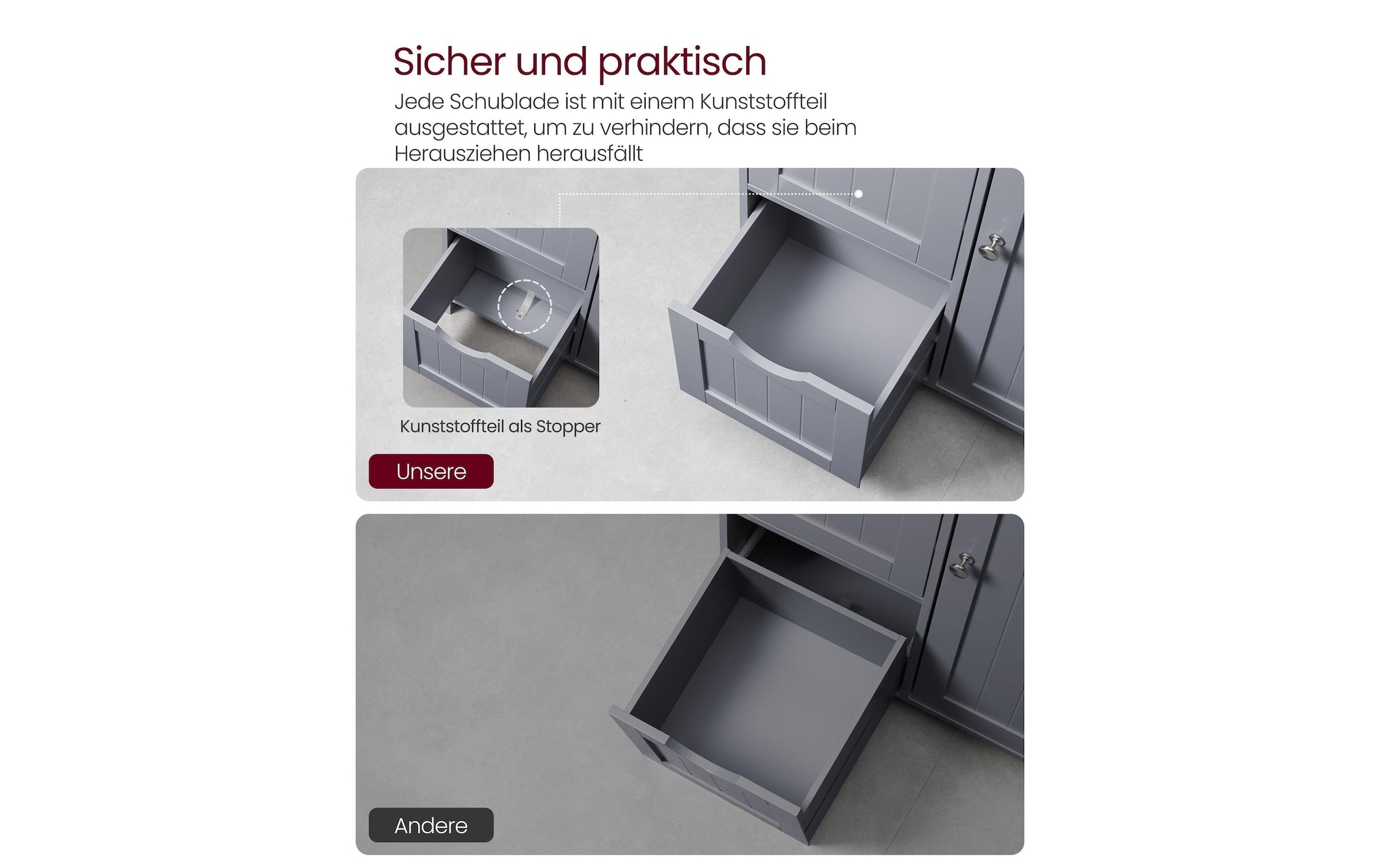 VASAGLE Kommode »in Landhausstil 60 x 80 cm«