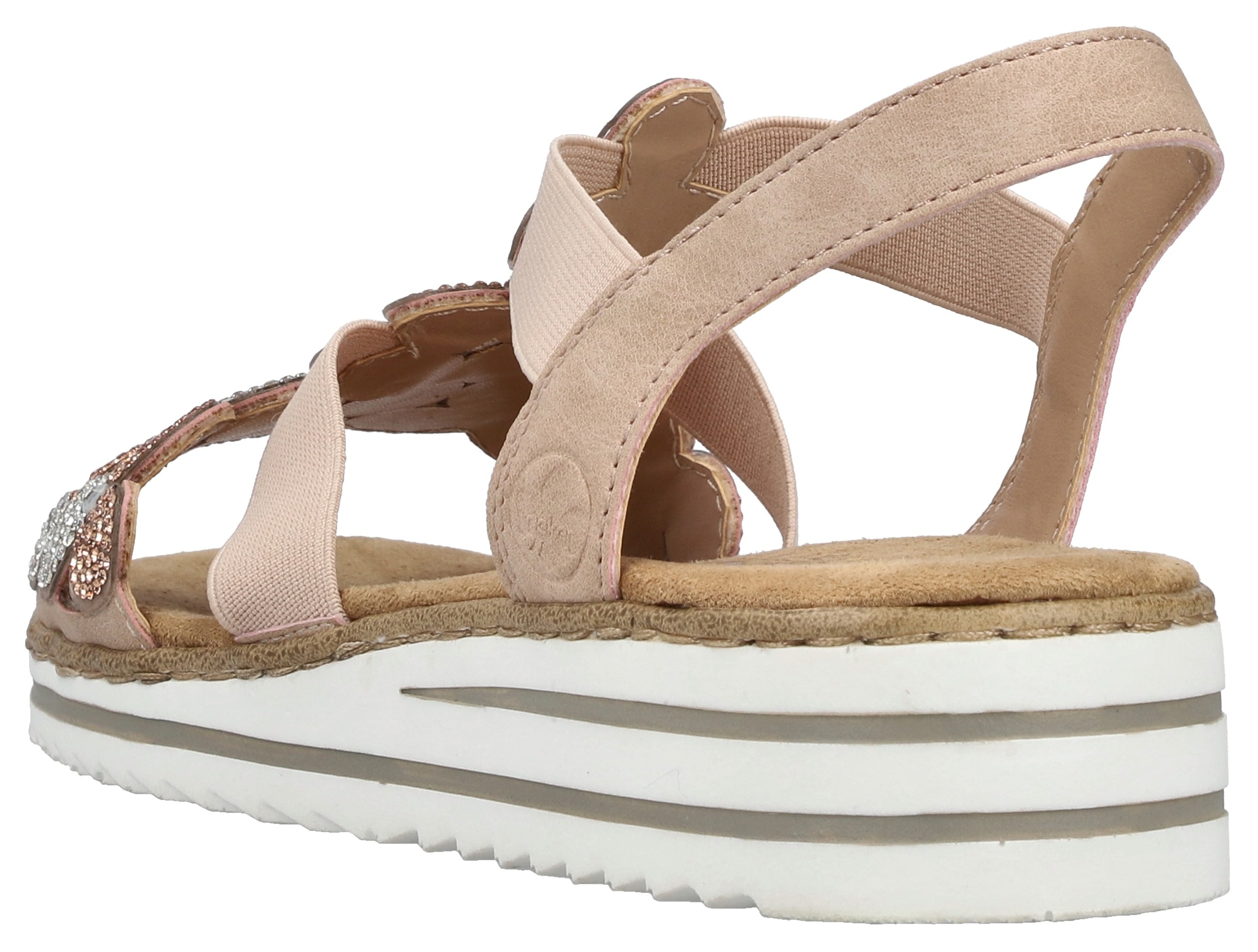 Rieker Sandale  Chaussure à enfiler, chaussure d'été, chaussure de vacances avec pierres pailletées