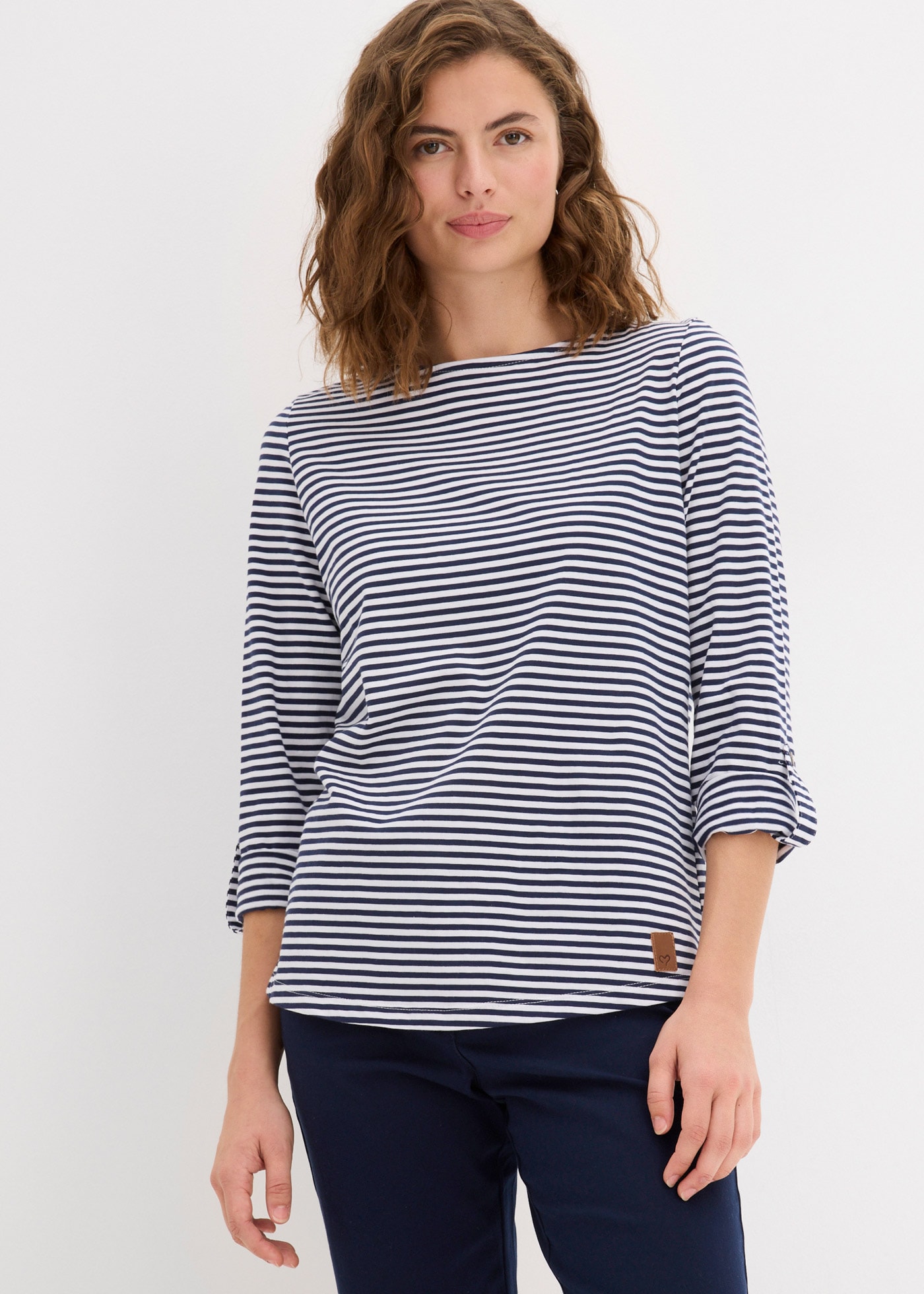 Image of bonprix Langarmshirt "Langarmshirt aus reiner Baumwolle" bequeme Passform, Langarm, für Alltag, aus reiner Baumwolle