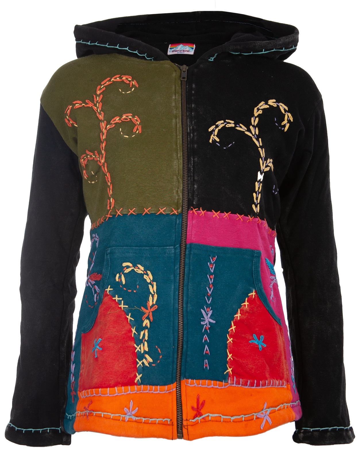 Image of DEPROC Active Fleecejacke »Patchwork NUNAVUT FLOWER POWER Black & Color SUMMER« bei Ackermann Versand Schweiz