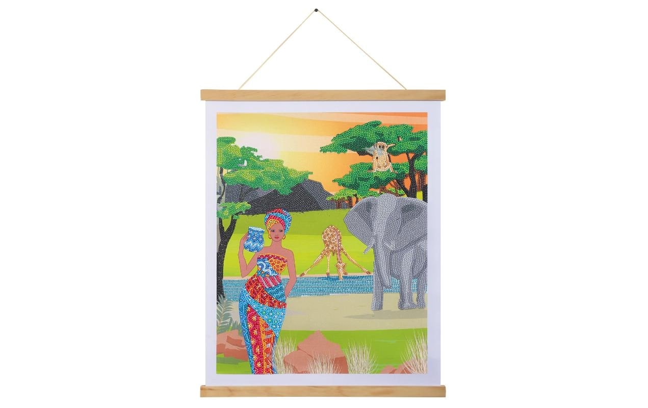 Kreativset »CRAFT Buddy Crystal Art Scroll Africa 35 x 45 cm«, (7 tlg.)