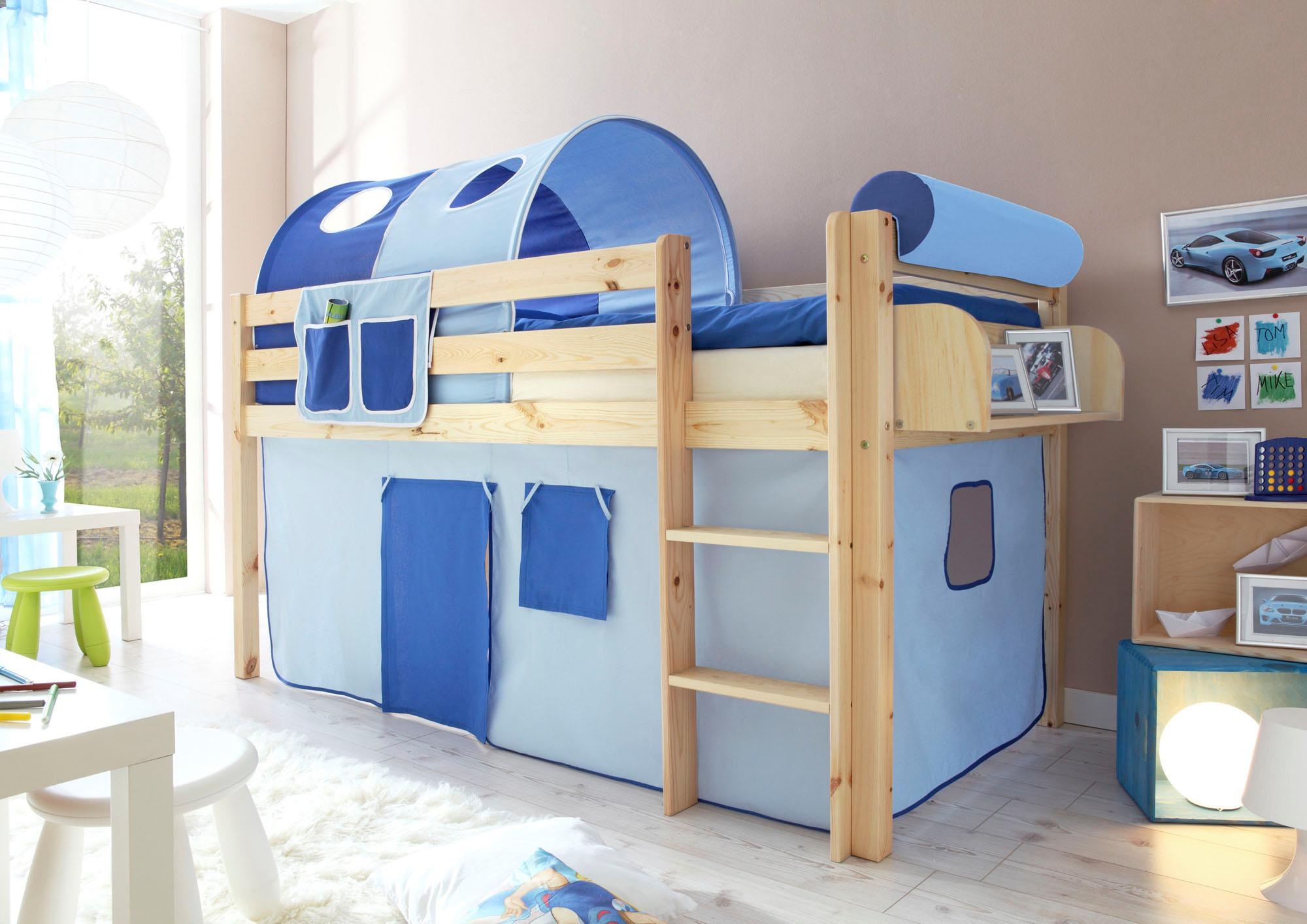 Image of Ticaa Hochbett »Malte«, mit Rollrost und Textil-Set wahlweise mit Matratze, Kiefer bei Ackermann Versand Schweiz