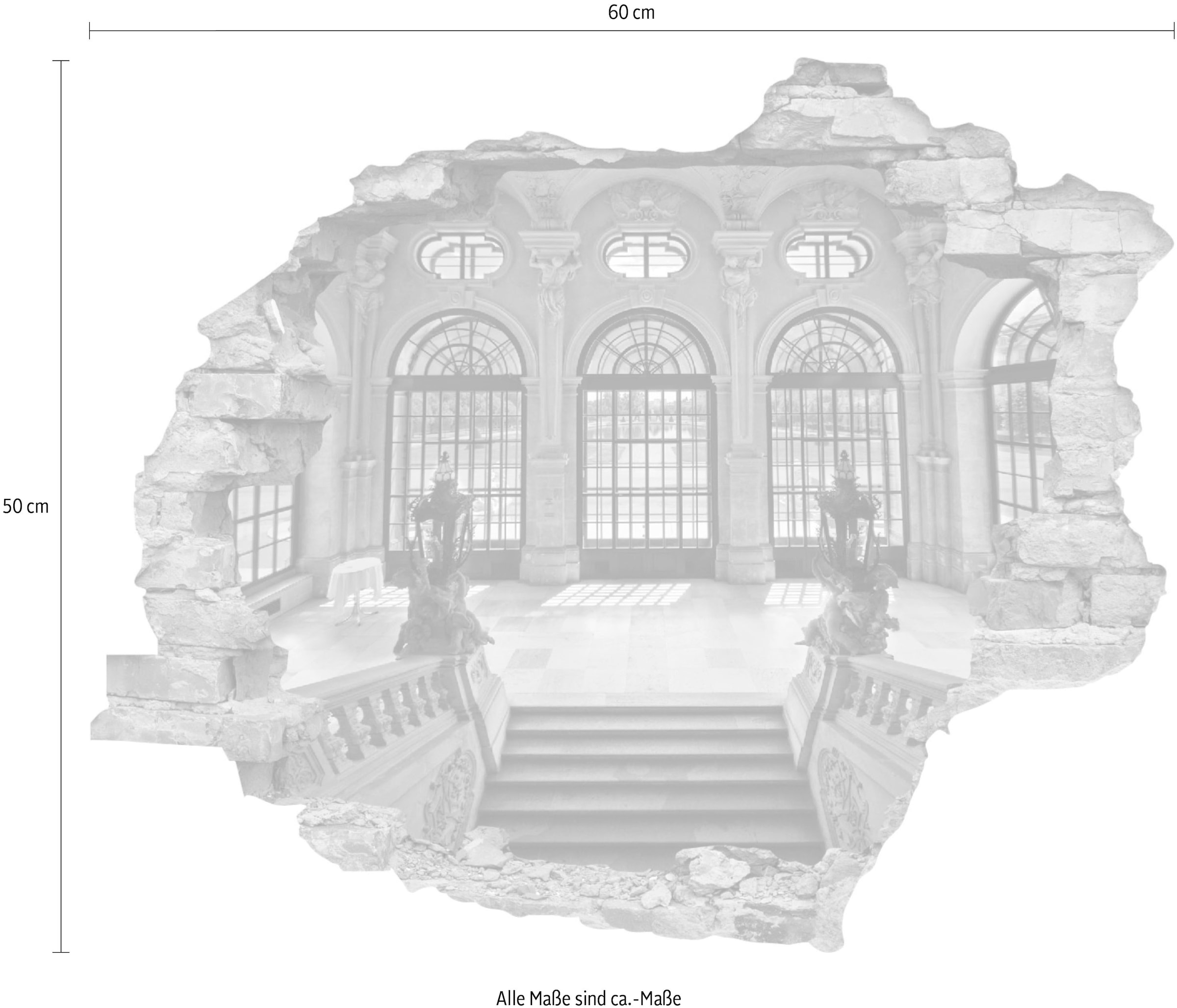 queence Wandtattoo »Treppe« Wandsticker, Wandbild, selbstklebend, 3D, Wanddurchbruch