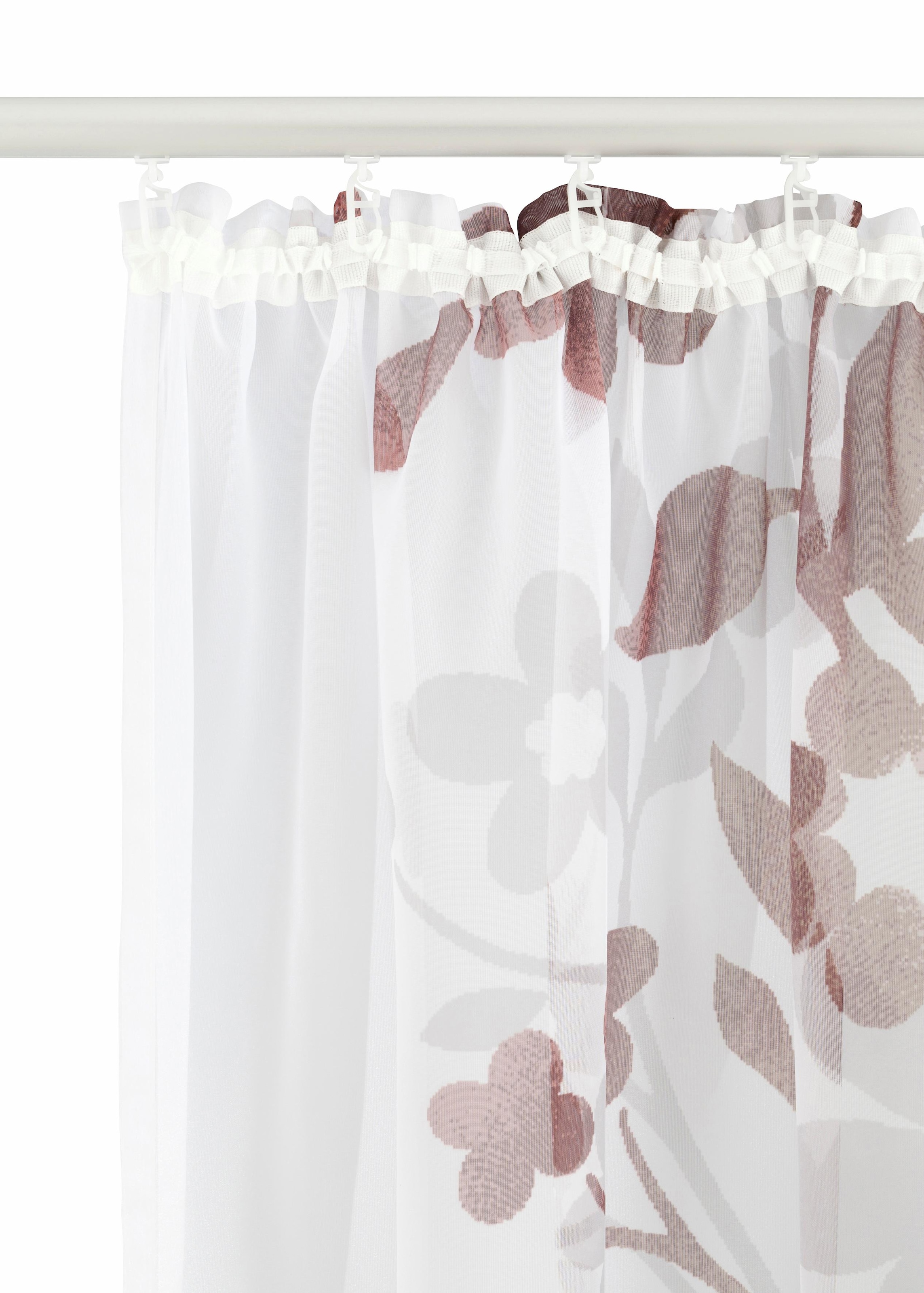 ♕ Home affaire Gardine »Ina«, (2 St.), transparent, einseitig bedruckt,  Voile versandkostenfrei auf