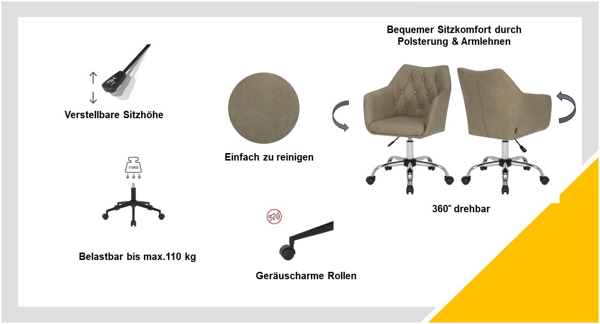 Home affaire Bürostuhl, Microfaser