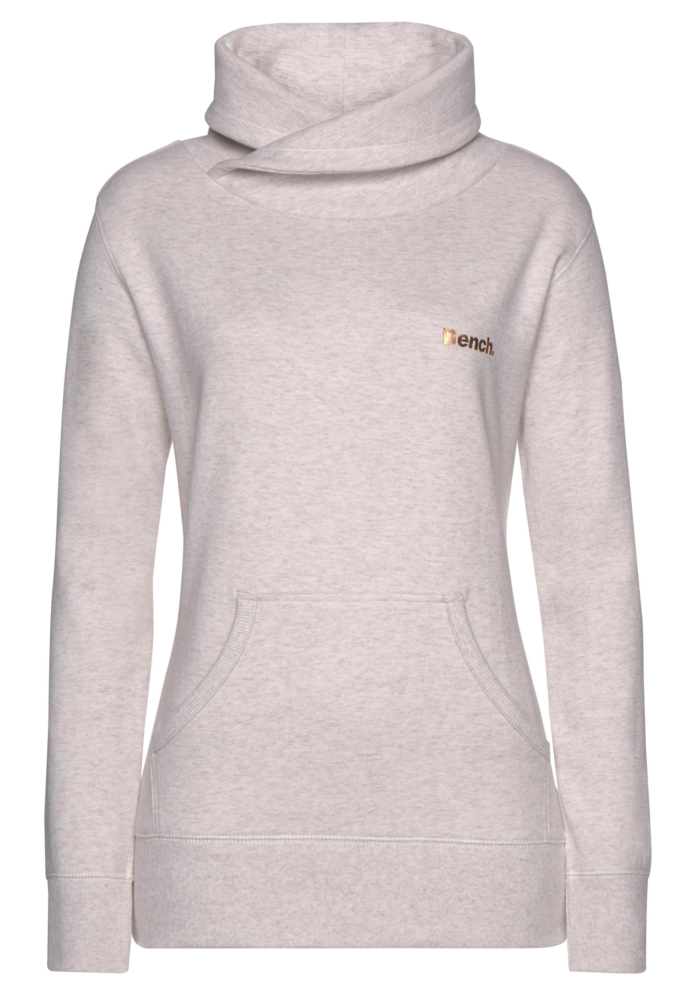 Bench. Loungewear Longsweatshirt, mit Stehkragen in Layeroptik und Kängurutasche, Loungewear