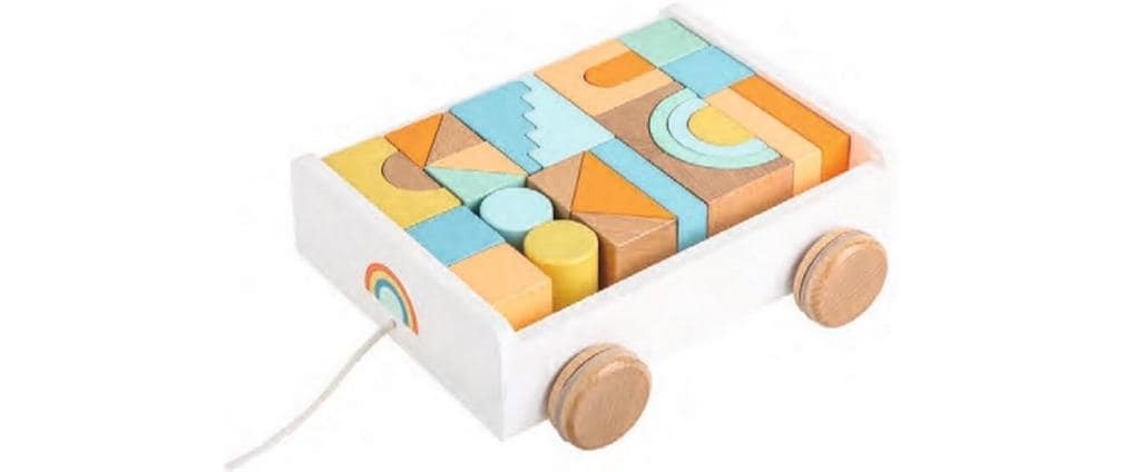 Image of Spielba Spielbausteine "Wagen mit Bauklötzen" Schiebe- & Ziehspielzeug