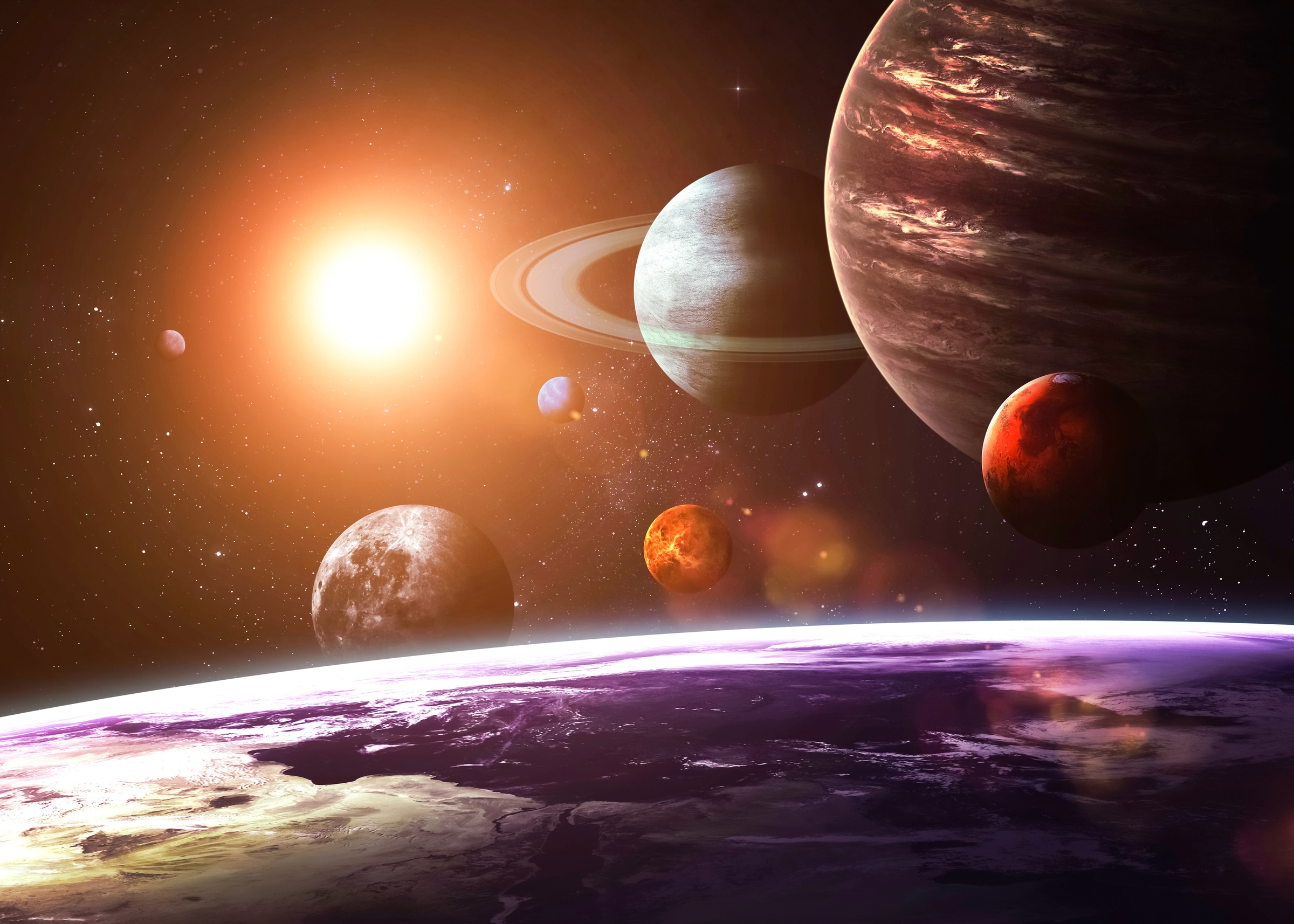 Image of Papermoon Fototapete »Solar System«, matt, BlueBack, 7 Bahnen, 350 x 260 cm bei Ackermann Versand Schweiz