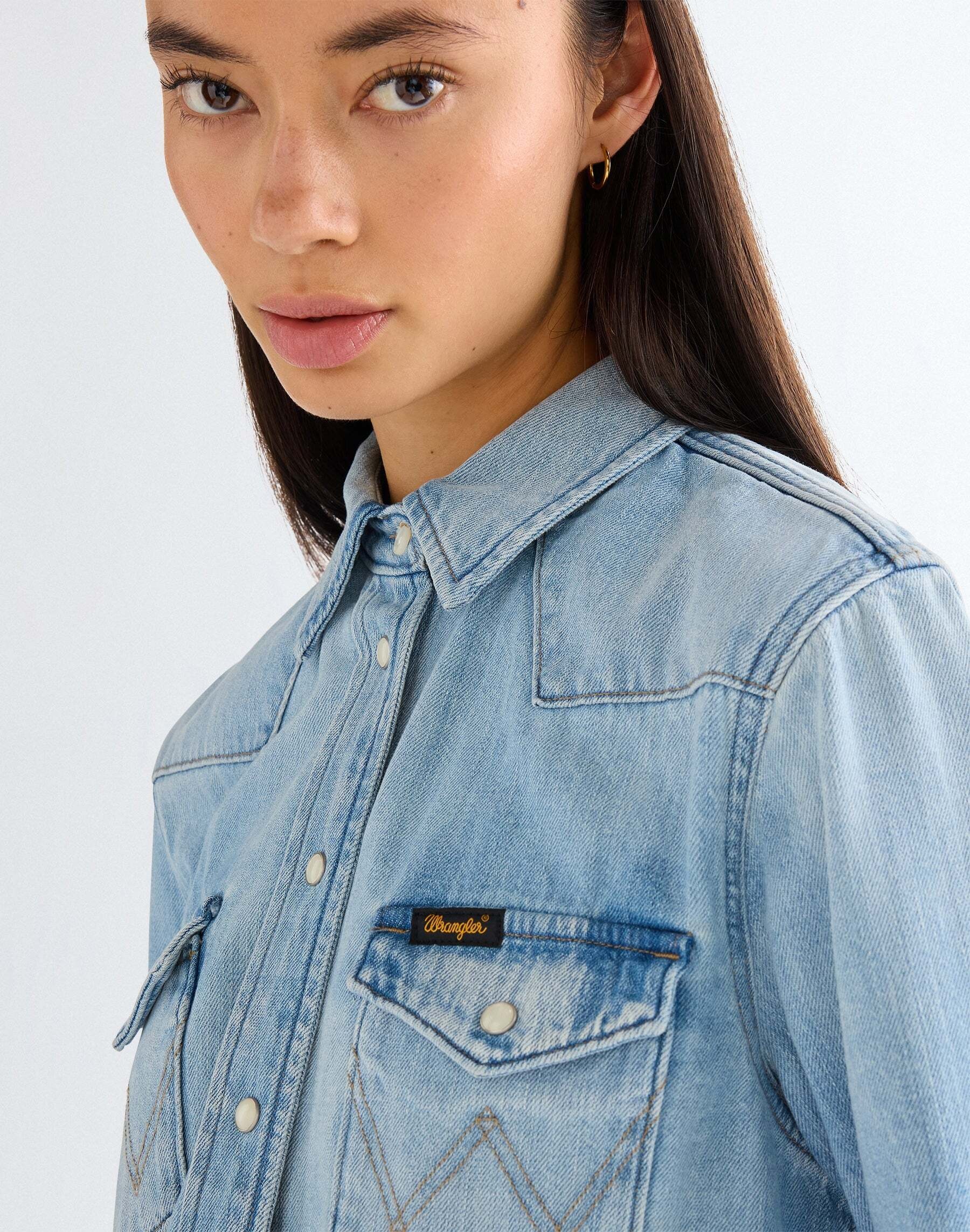 Wrangler Jeansbluse »WRANGLER Jeanshemd Heritage«