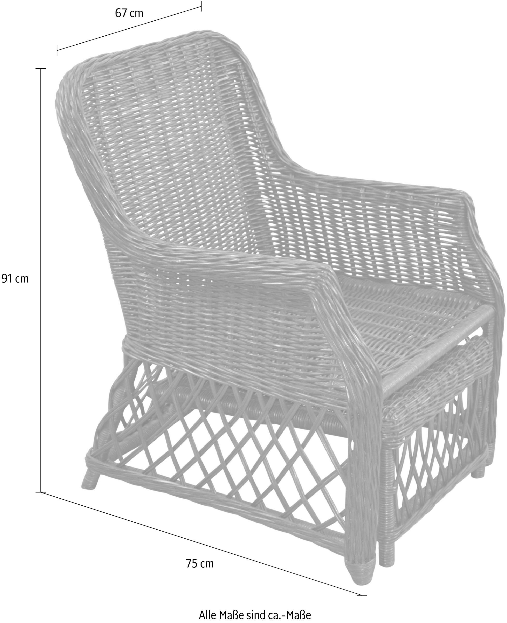 Home affaire Rattanstuhl, Handarbeit, Masse (B/T/H): (67/75/91)