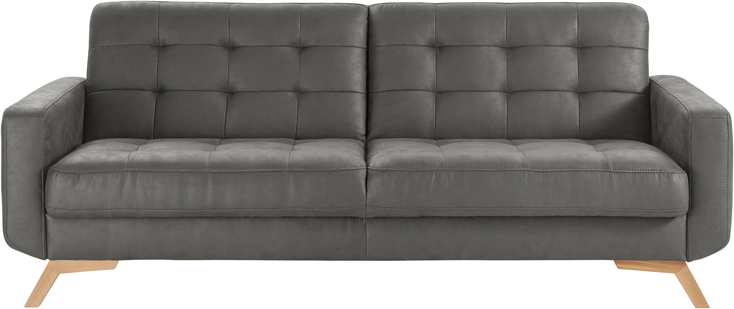 Image of exxpo - sofa fashion 3-Sitzer "Fiord, aktuelles Design, tolle Detailverarbeitung im Sitz und Rücken" bequem, wahlweise Kippcouch mit Bettfunktion und Bettkasten, Holzfuss