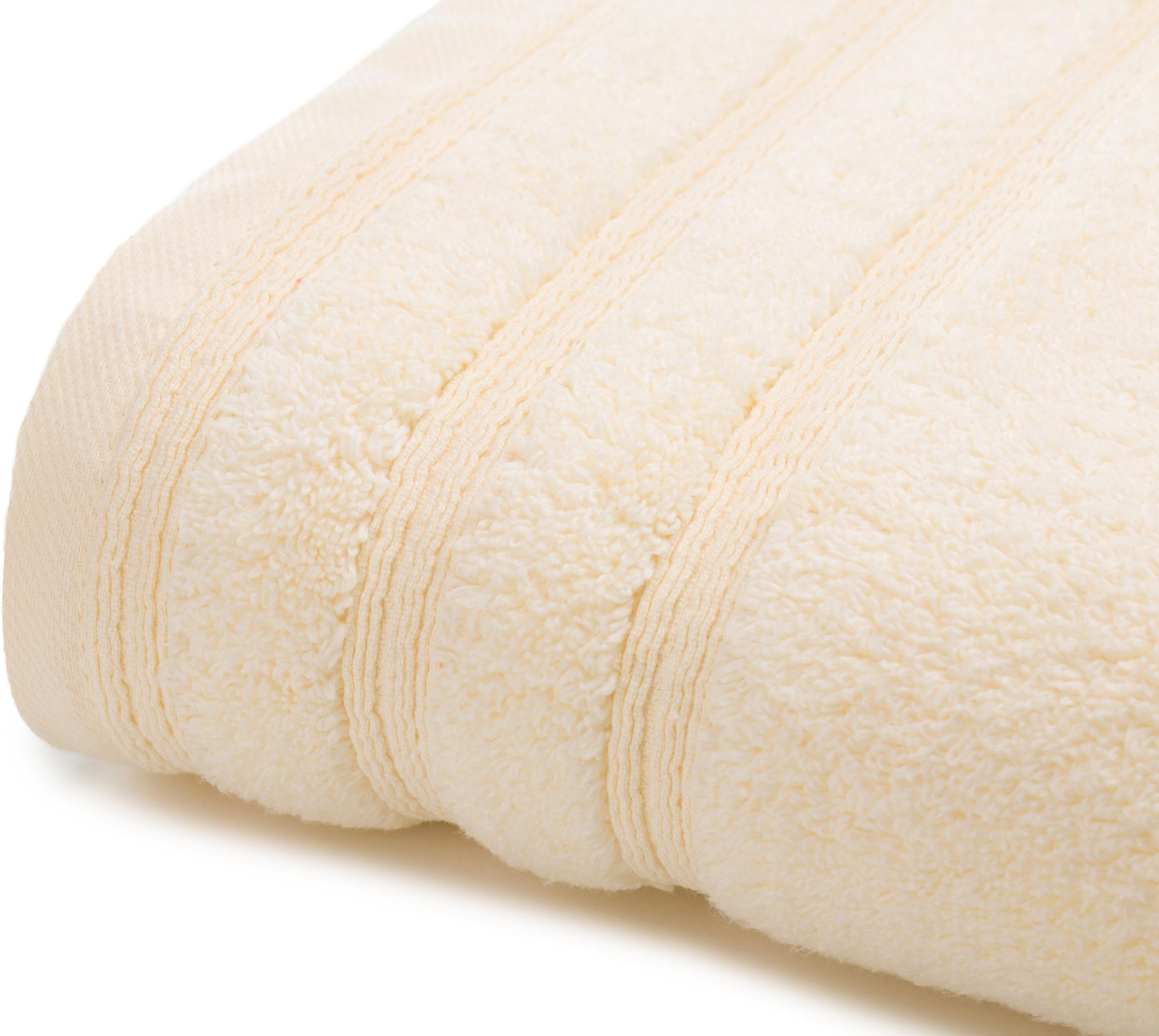 Gözze Badetuch »Monaco« Uni Farben, mit gewellter Bordüre, reine Baumwolle