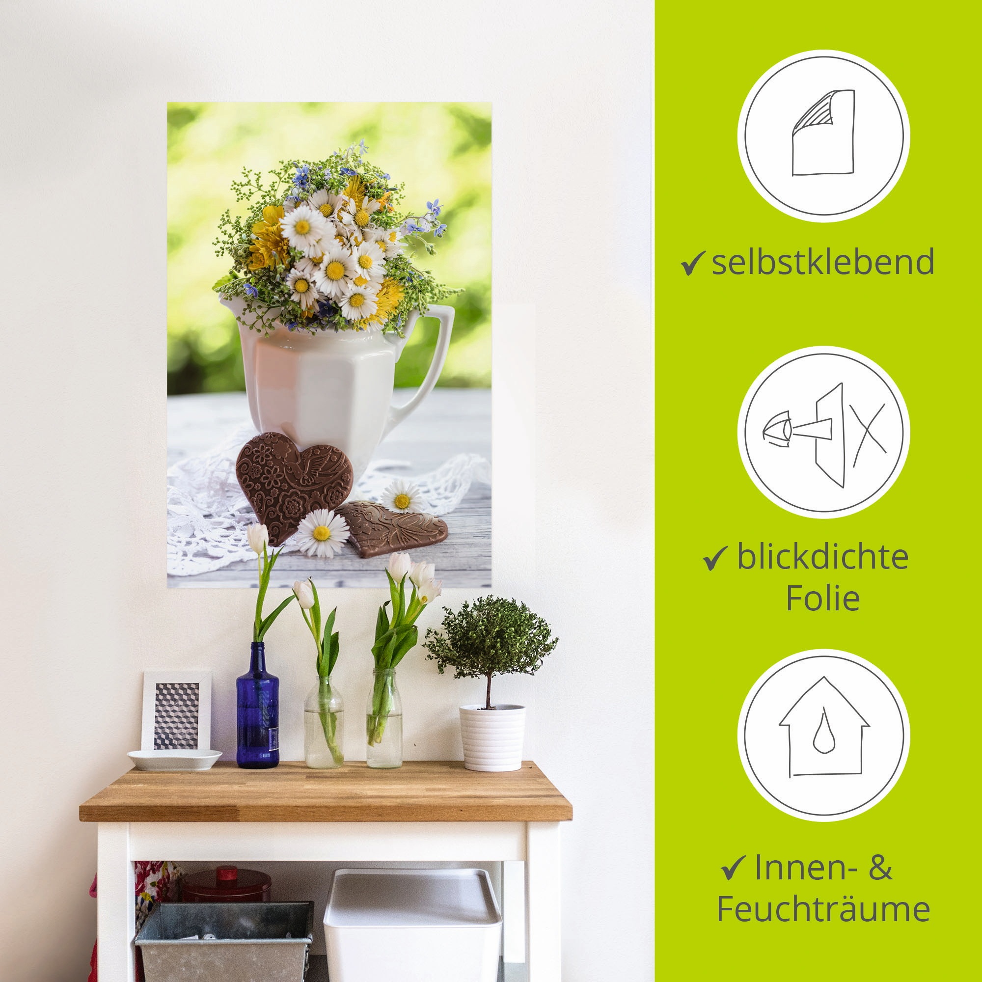 Artland Wandbild »Aus Liebe zum Frühling«, Vasen & Töpfe, (1 St.), als Alubild, Outdoorbild, Leinwandbild, Wandaufkleber, versch. Grössen