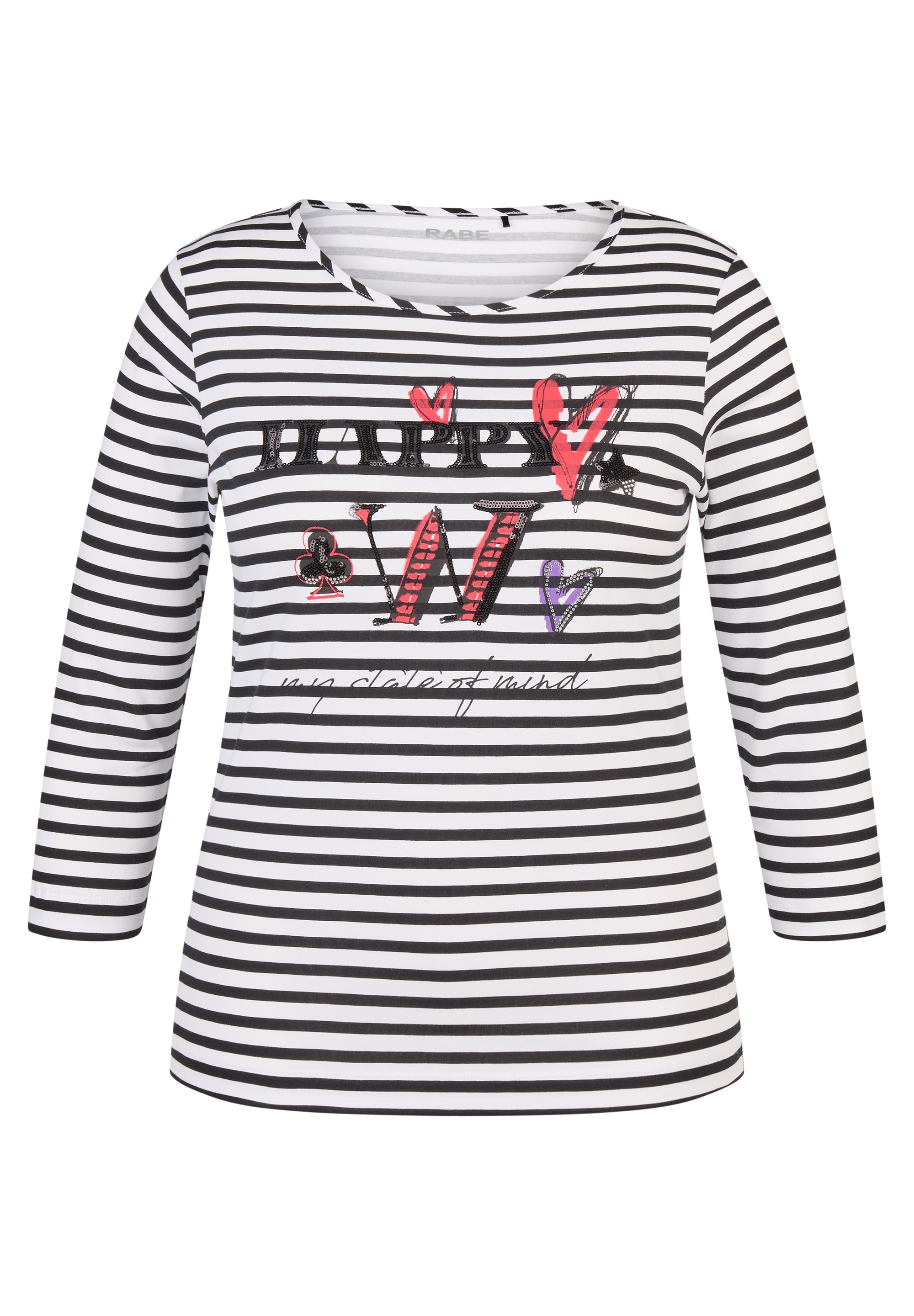 Rabe 3/4-Arm-Shirt mit Schriftzug