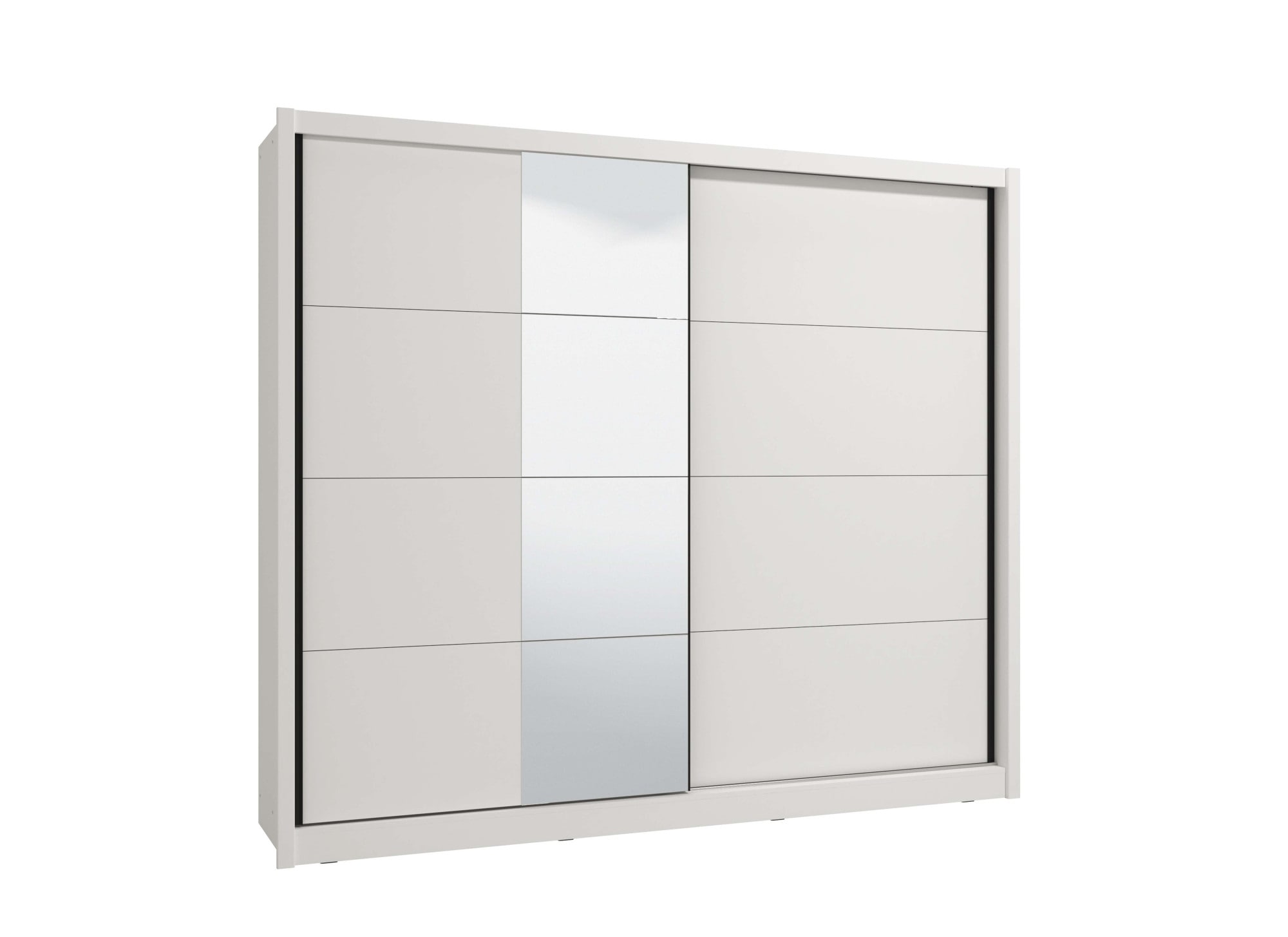 INOSIGN Schwebetürenschrank »Albi, Schlafzimmerschrank, Wäscheschrank in cashmere oder weiss«, Kleiderschrank mit Spiegel MIT Innenausstattung,FSC®-zertifiziert