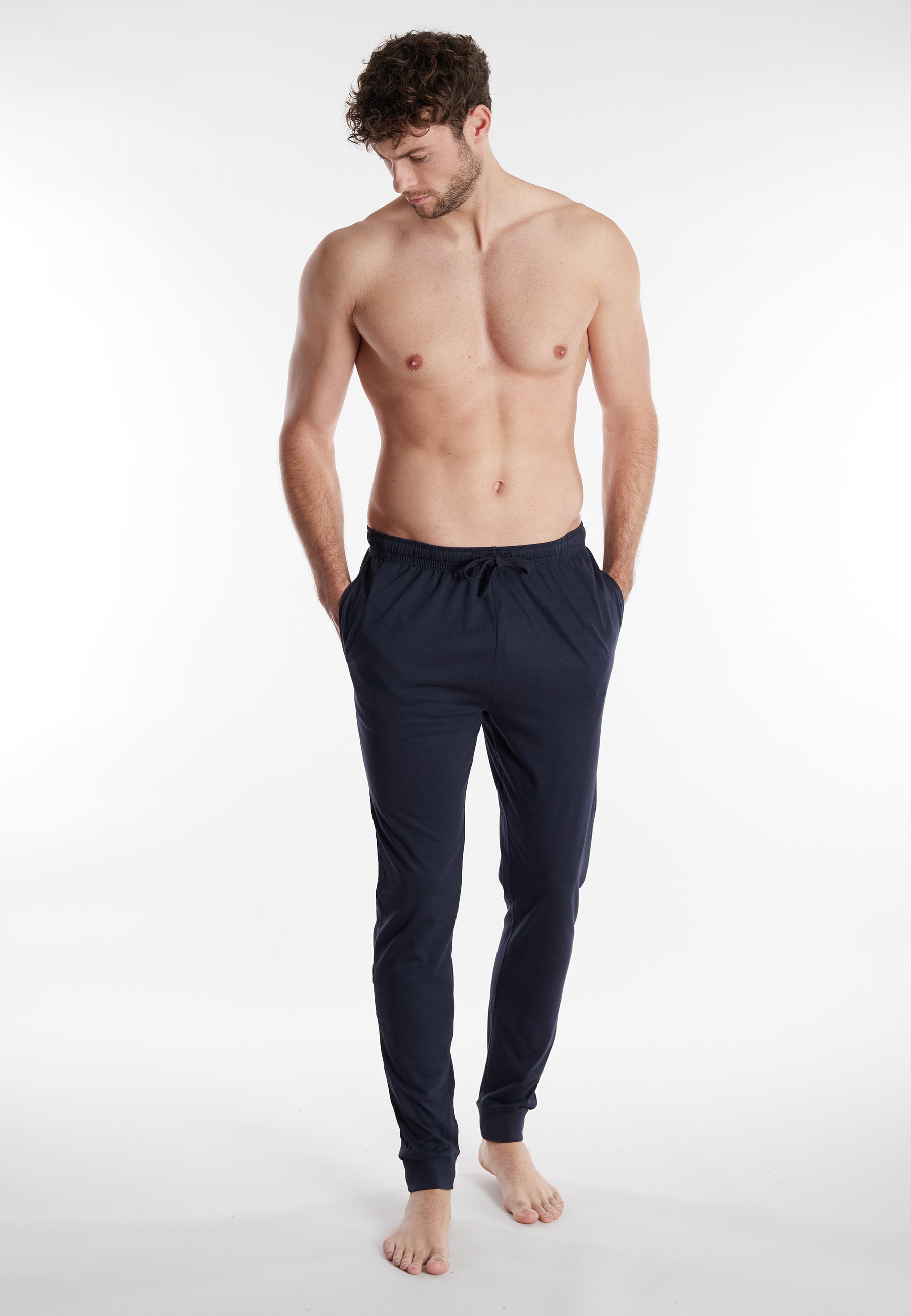 Image of TOM TAILOR Pyjamahose "Cansas" Bindeband, Seitentaschen, schmaler Fit, bequem, weich, atmungsaktiv