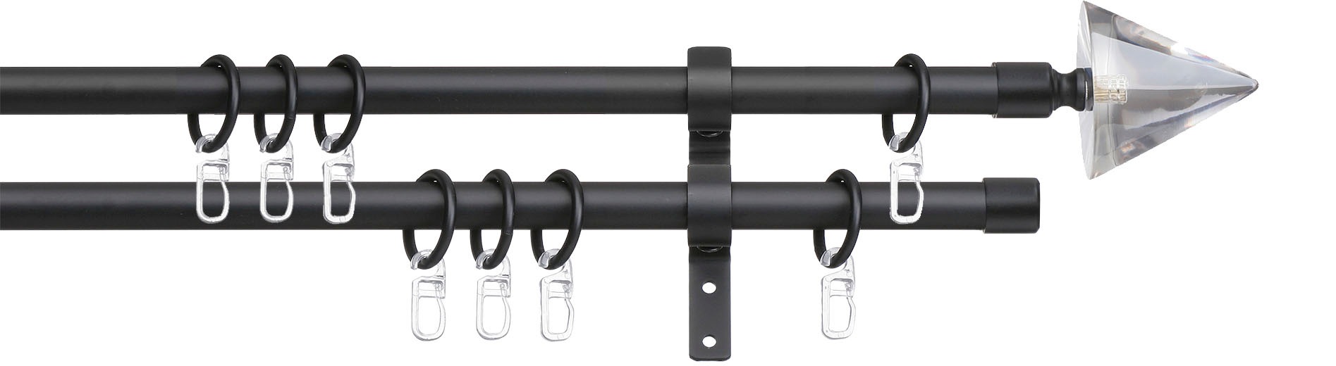 Image of indeko Gardinenstange »Kegel Glas klar«, 2 läufig-läufig, Fixmass bei Ackermann Versand Schweiz