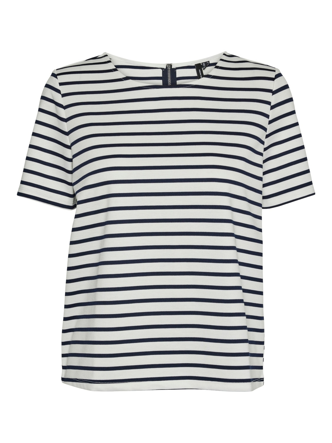Vero Moda Rundhalsshirt »VMABBY SS ZIP TOP JRS NOOS«