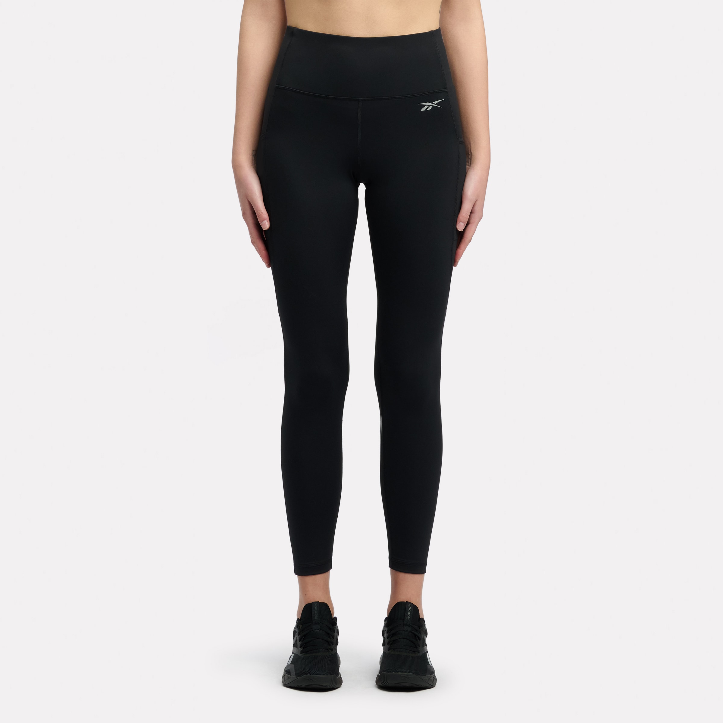 Image of Reebok Lauftights "HIGH RISE FULL LENGTH TIGHTS" mit Flatlock-Nähten, feuchtigkeitsableitend, atmungsaktiv
