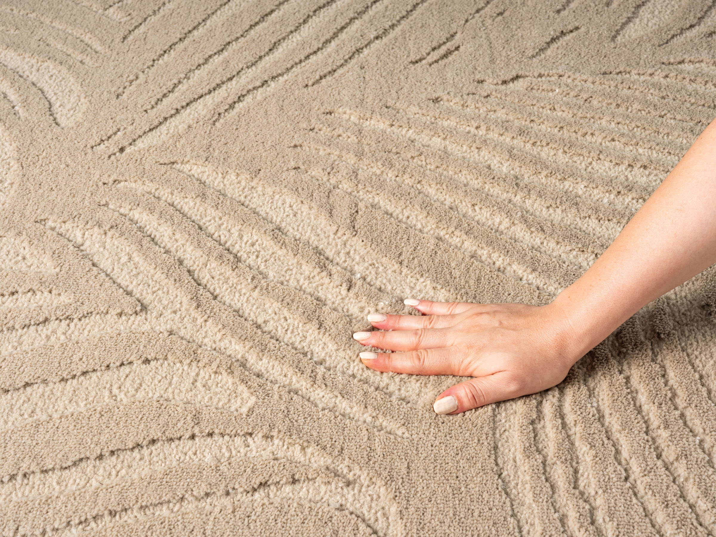 GOODproduct Teppich »Samia, Hoch-Tief-Struktur« rechteckig 19 mm Höhe leichter Glanz, Floral, Blätter, Modern, Wohnzimmer, Schlafzimmer