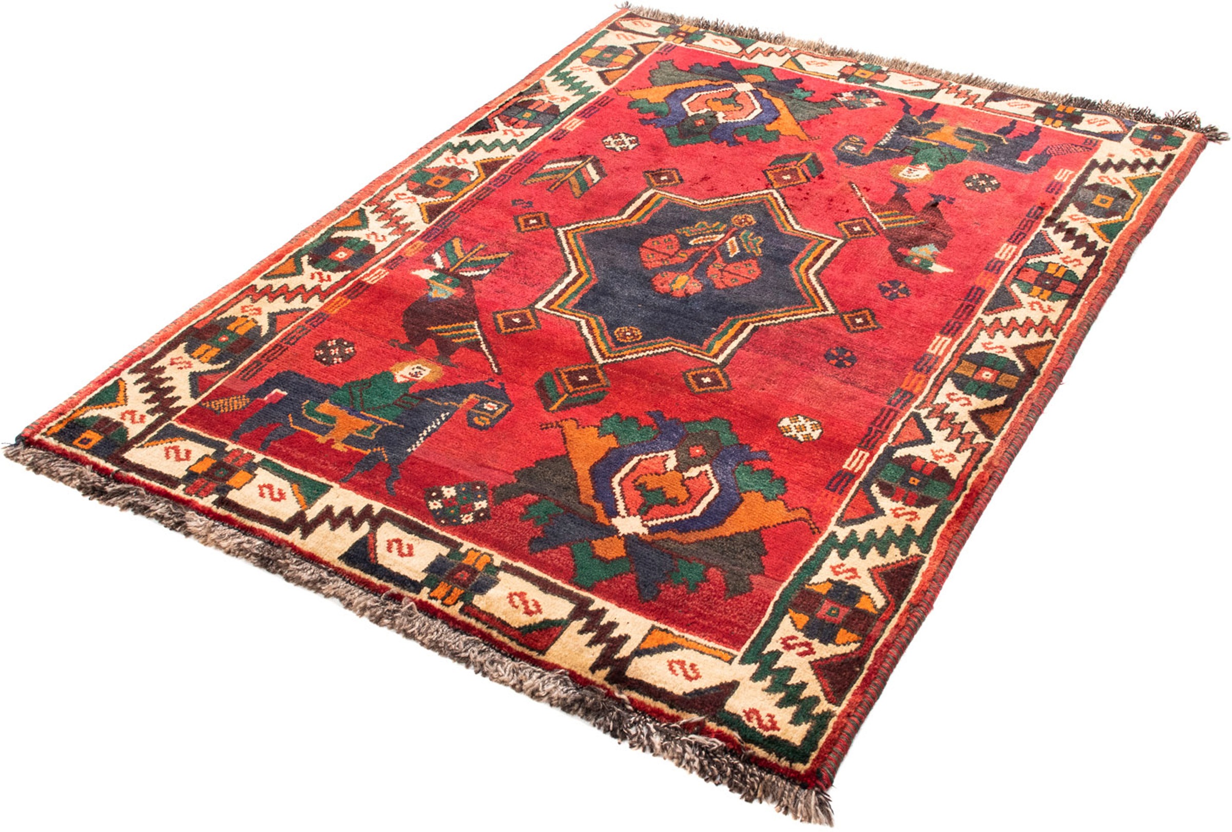 Image of morgenland Orientteppich »Perser - Nomadic - 159 x 117 cm - dunkelrot«, rechteckig, 10 mm Höhe, Wohnzimmer, Handgeknüpft, Einzelstück mit Zertifikat bei Ackermann Versand Schweiz