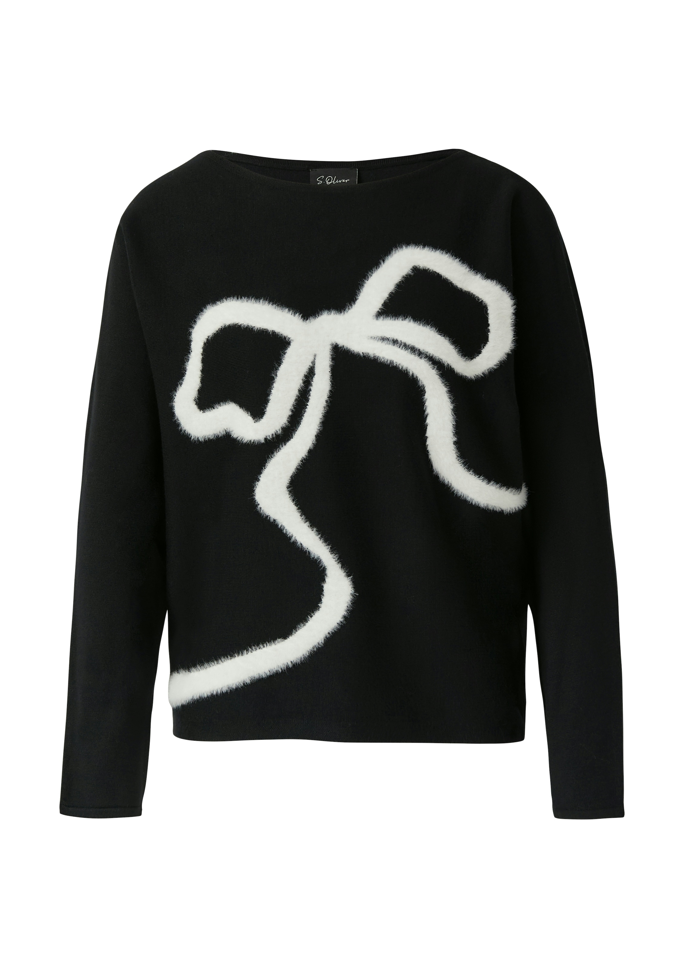 s.Oliver BLACK LABEL Pull en tricot avec intarsia nœud
