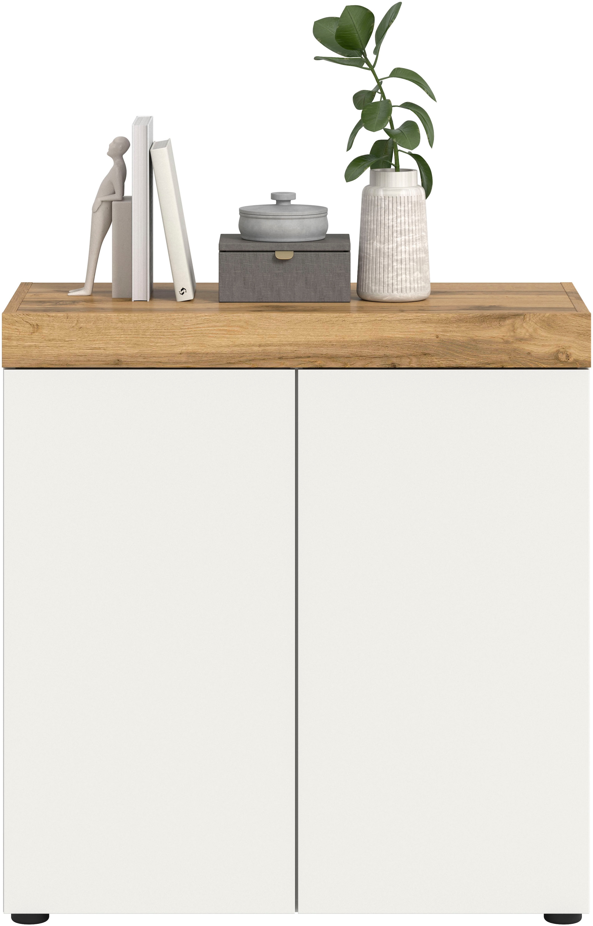 GOODproduct Kommode »MAMBO, Breite 77cm, 2 Türen, 4 Fächer, push-2-open« 2 farbige Ausführung, in verschiedenen Farben erhältlich, 1 Stk. tlg. Kommode, Anrichte, Wohnzimmer, Schlafzimmer