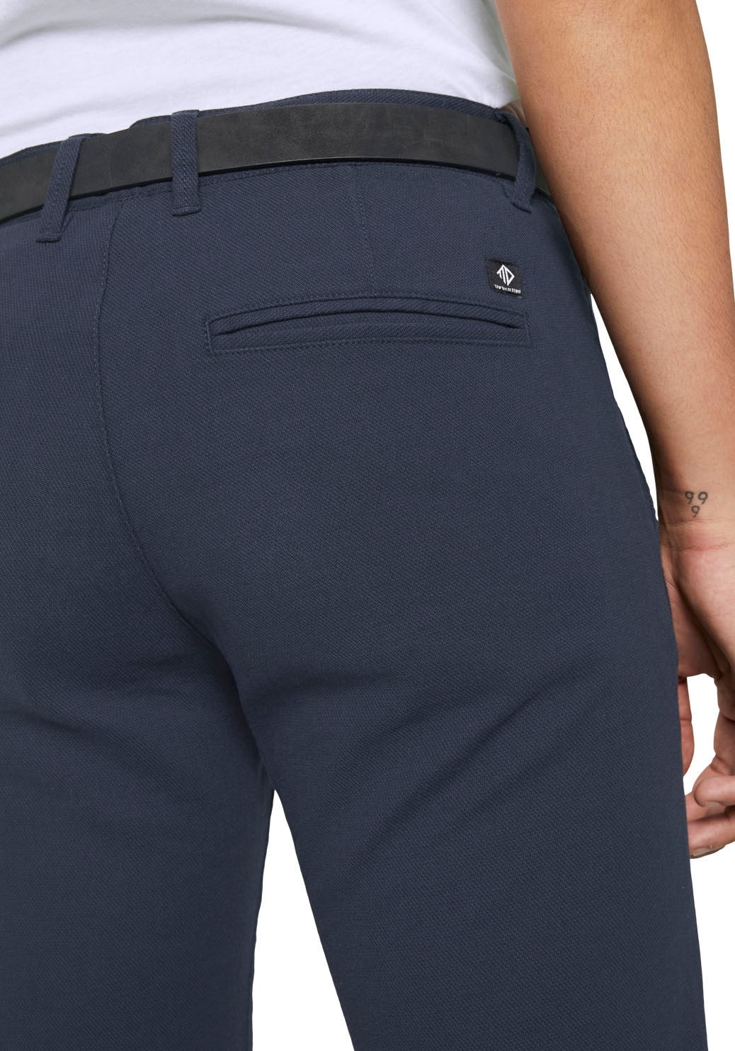 TOM TAILOR Denim Chinohose, mit Gürtel