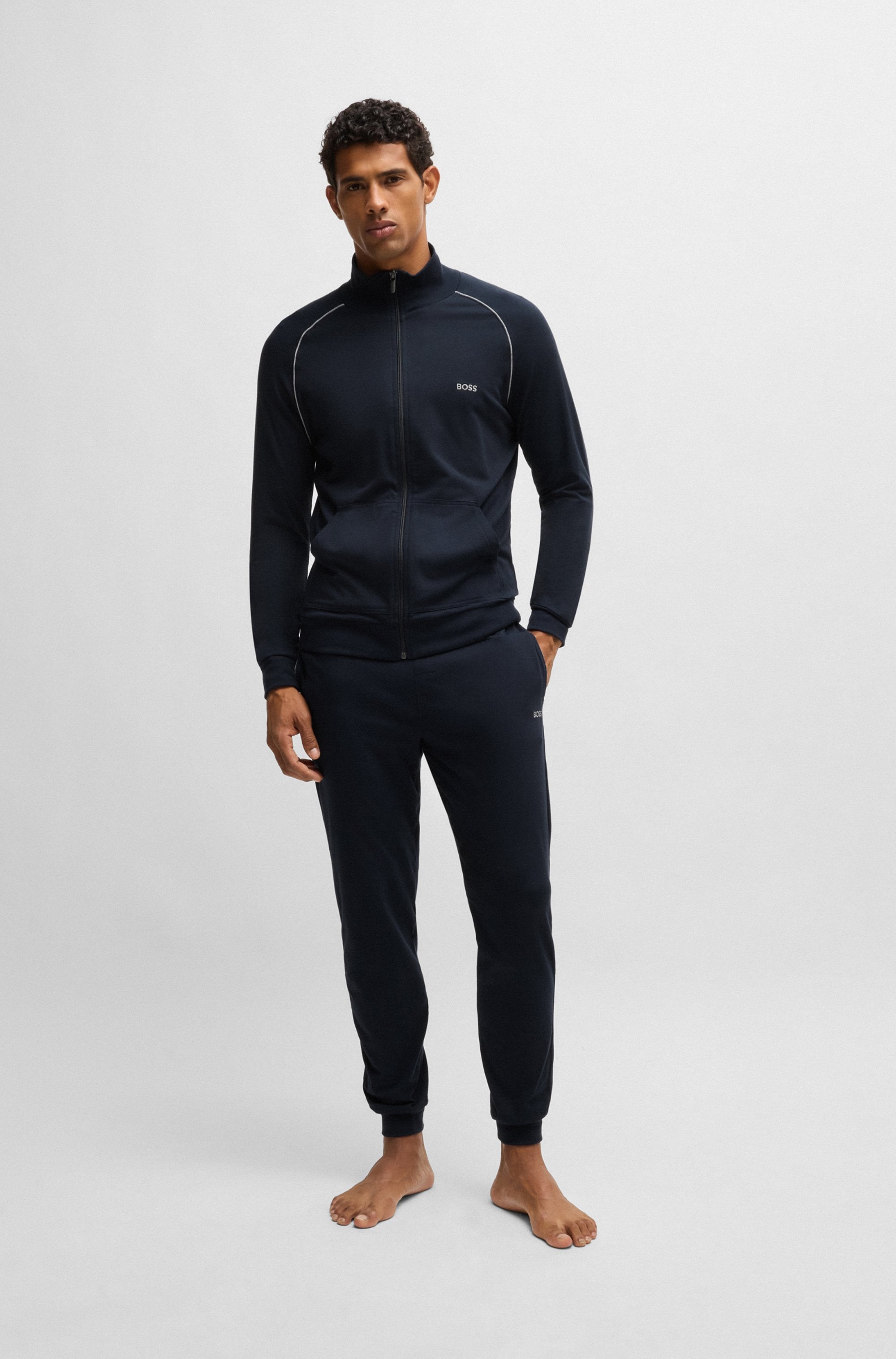 BOSS Sweatjacke »Mix&Match Jacket Z«, mit Kontrastnaht am Ärmel