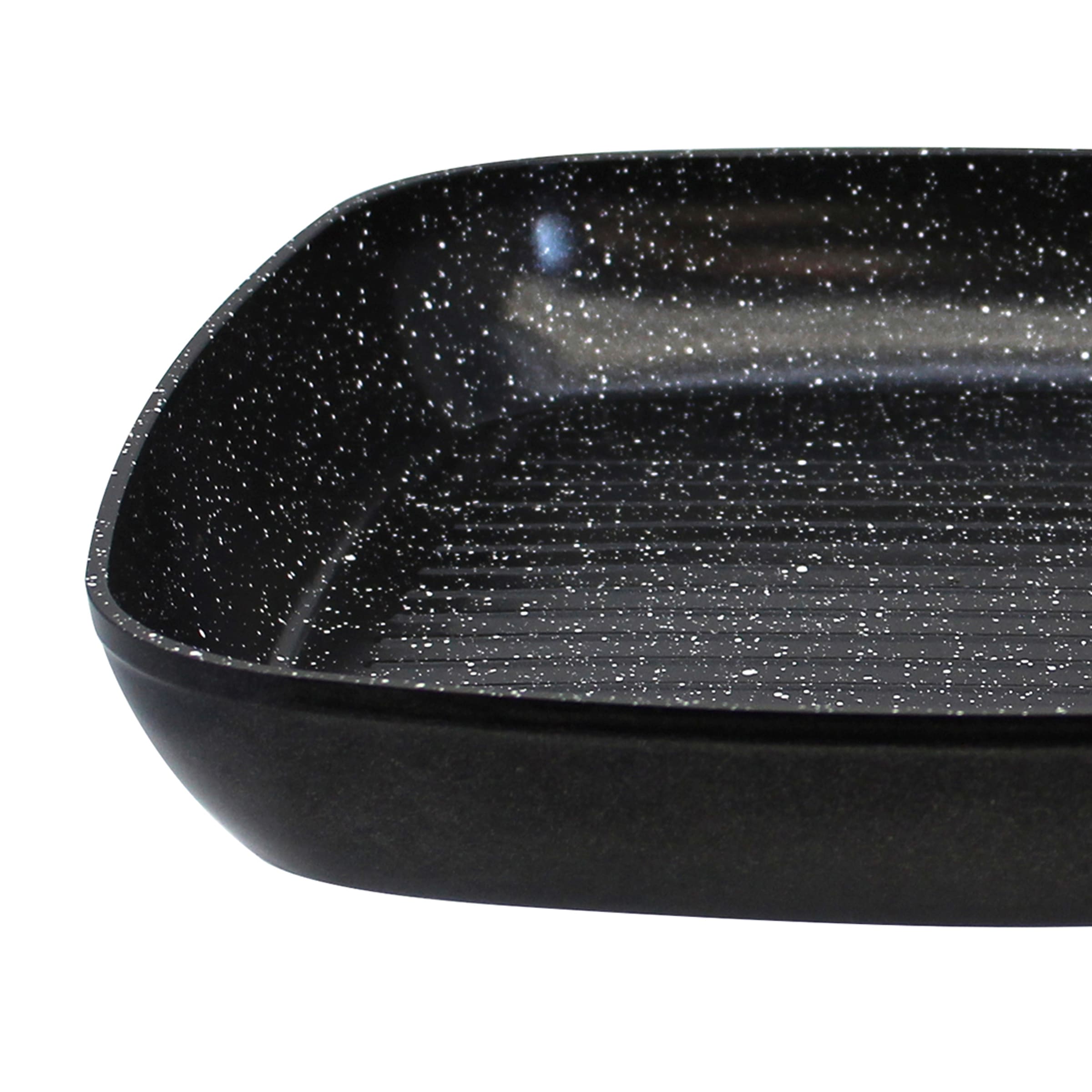 Elo Set de poêles »Pure Belugo« Aluminium Ensemble, je 1 Bratpfanne Ø 20/24 cm, 1 Grillpfanne 28x28 cm, 1 Servierzange, 4 cuis tlg. keramische Beschichtung, Induktion