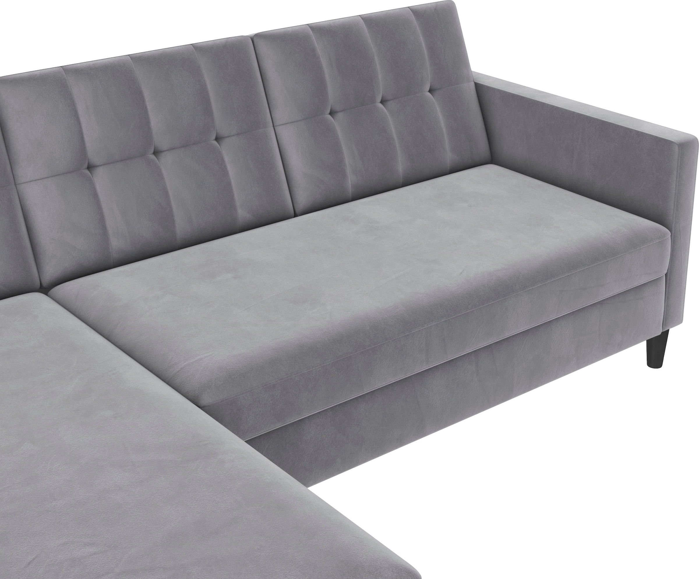 Dorel Home Canapé d'angle »Hartford II« mit Bettfunktion und Stauraum, Recamiere beidseitig montierbar