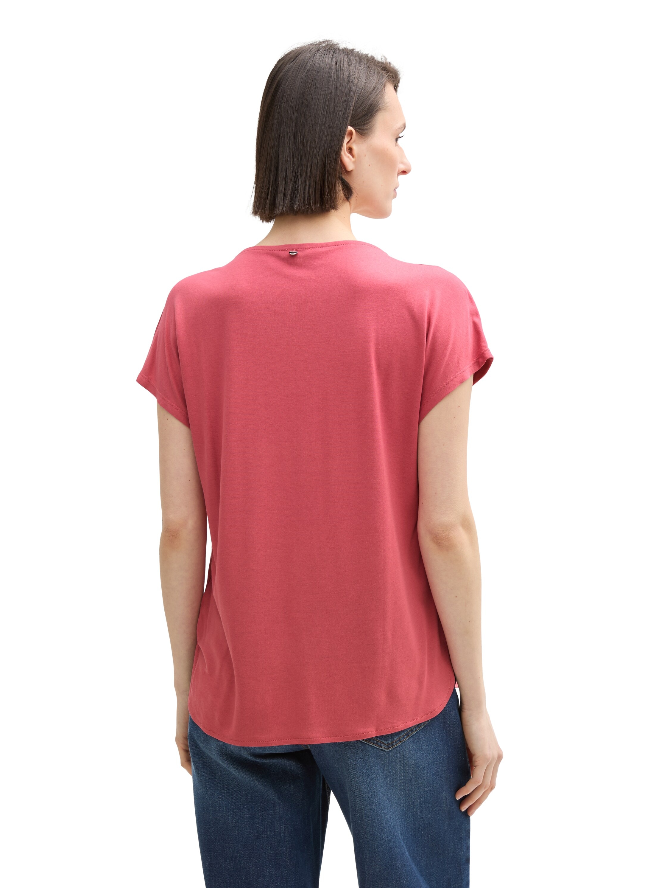 TOM TAILOR T-Shirt, mit geschlitztem Rundhalsaussschnitt