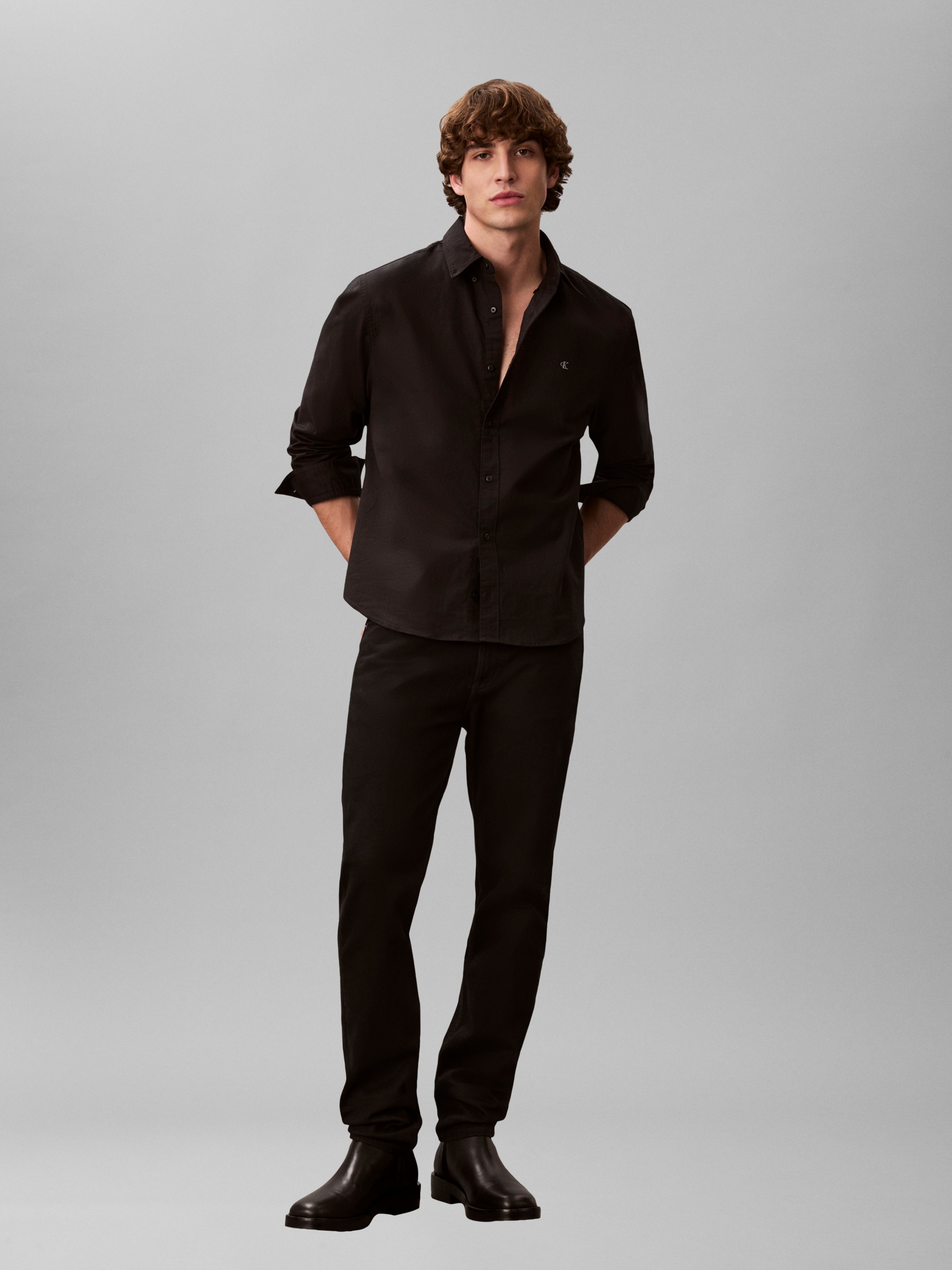 Calvin Klein Jeans Chemise à manches longues »LS SOLID OXFORD CLASSIC SHIRT« Mit Rundhalsausschnitt