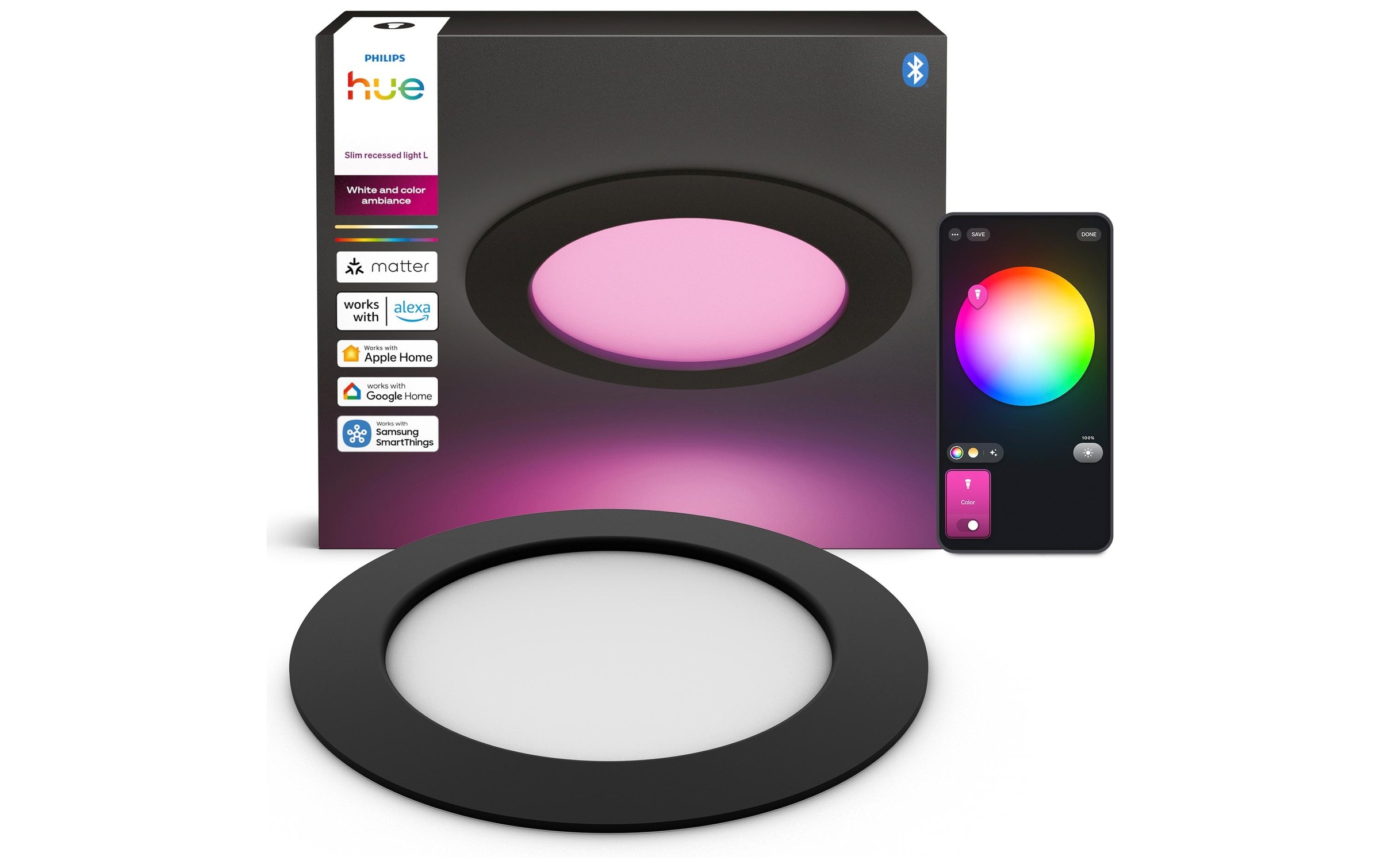 Image of Philips Hue Einbauleuchte "Philips Hue Deckenleuchte WCA Slim Recessed Light L " GU10 RGB warmweiss - kaltweiss