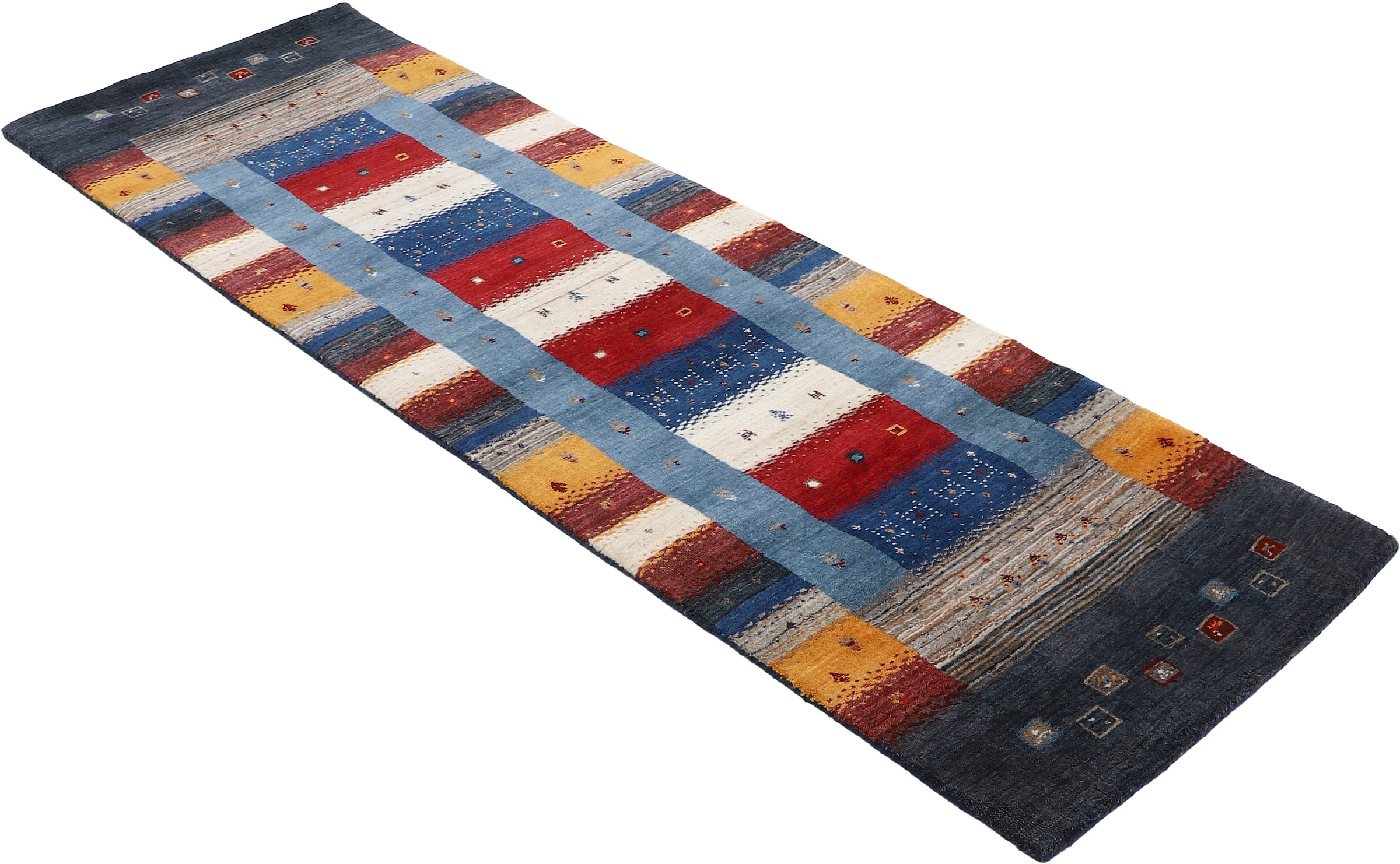 carpetfine Läufer »Gabbeh Don«, rechteckig, 15 mm Höhe, reine Wolle, sehr weicher Flor, Wohnzimmer