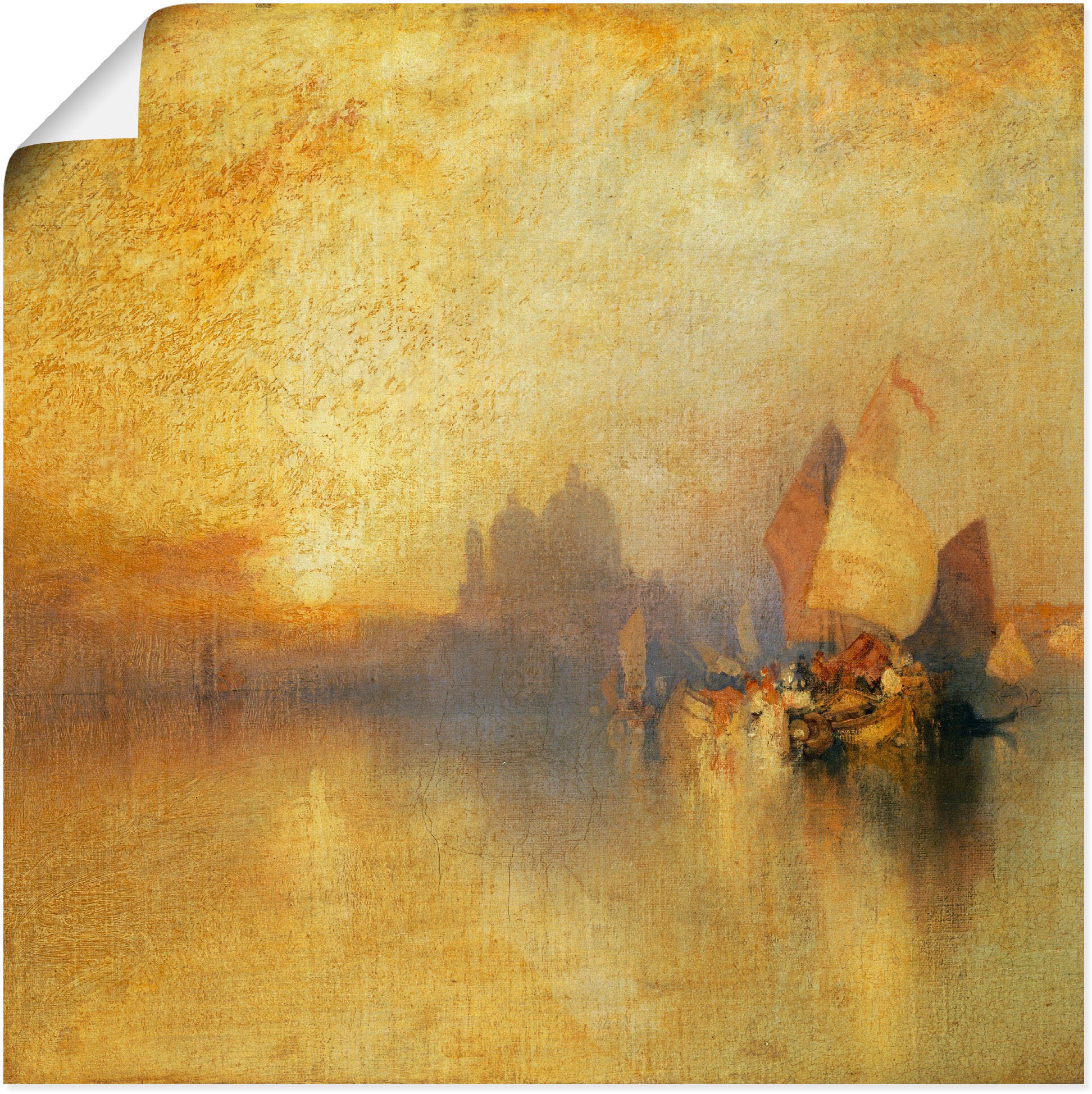 Image of Artland Wandbild »Venedig bei Sonnenuntergang.«, Sonnenaufgang & -untergang, (1 St.), in vielen Grössen & Produktarten - Alubild / Outdoorbild für den Aussenbereich, Leinwandbild, Poster, Wandaufkleber / Wandtattoo auch für Badezimmer geeignet bei Ackerma
