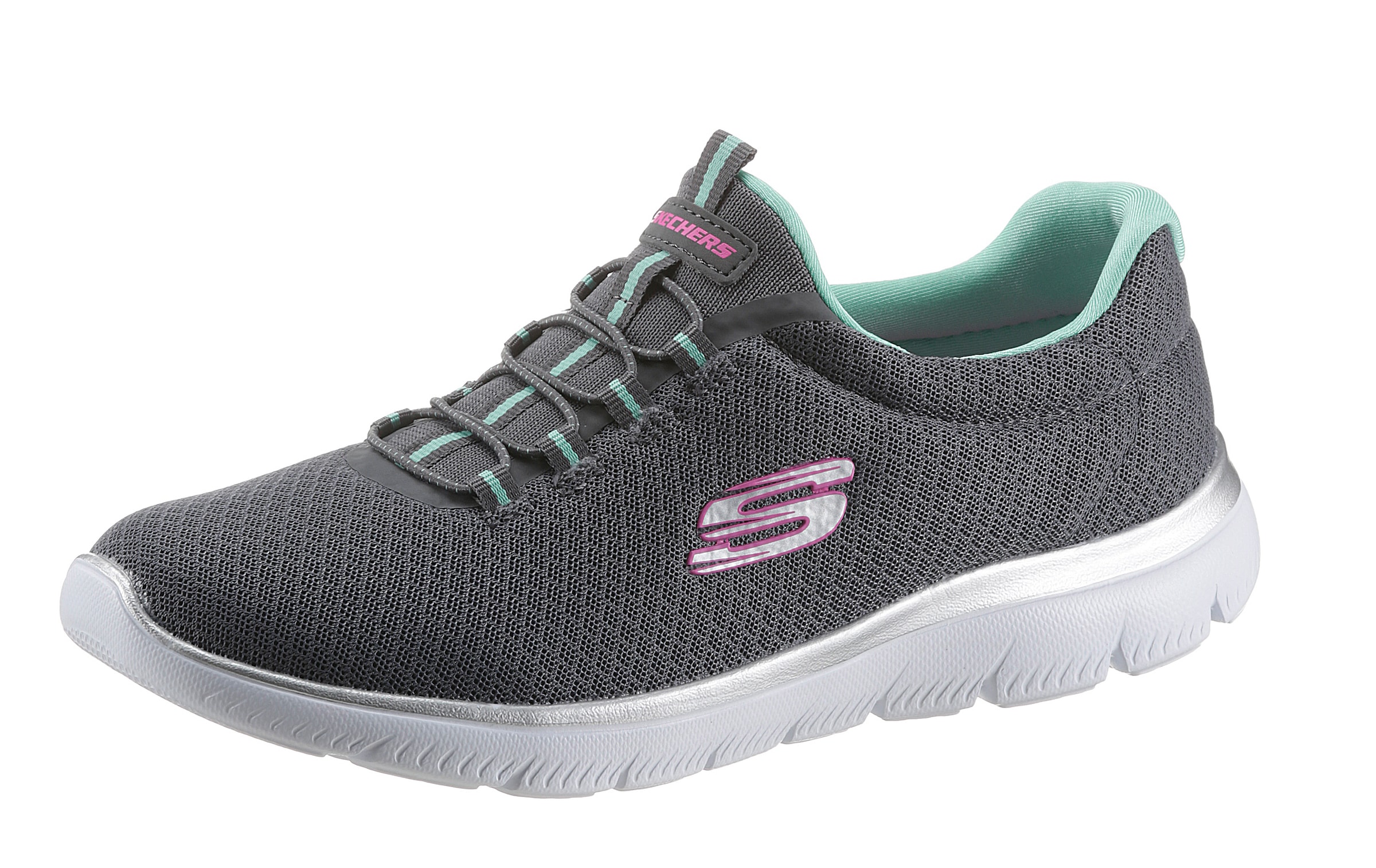 Skechers Slip-On Sneaker »SUMMITS«, Slipper, Freizeitschuh, Komfortschuh mit dezenten Kontrast-Details im Sale-Skechers 1