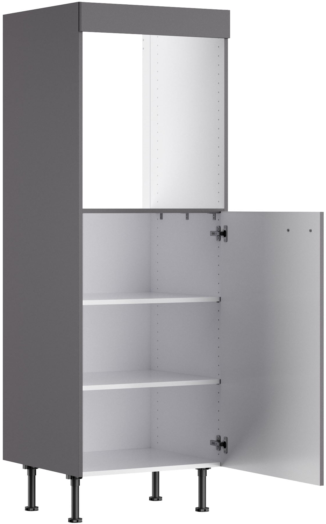 KOCHSTATION Armoire d'encastrement pour four »KS-Paula« 60 cm breit, 176 cm hoch, mit 1 festen Blende, 1 Tür, 2 Einlegeböden