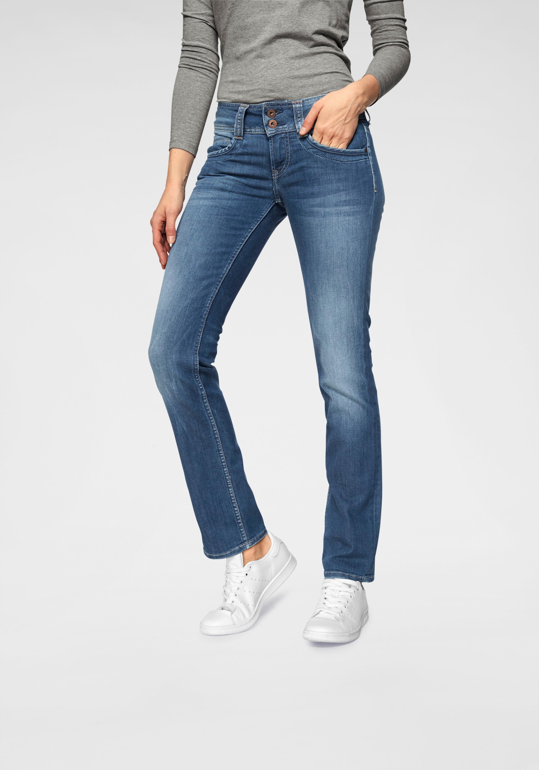 Image of Pepe Jeans 5-Pocket-Hose »GEN«, in schöner Qualtät mit geradem Bein und Doppel-Knopf-Bund bei Ackermann Versand Schweiz