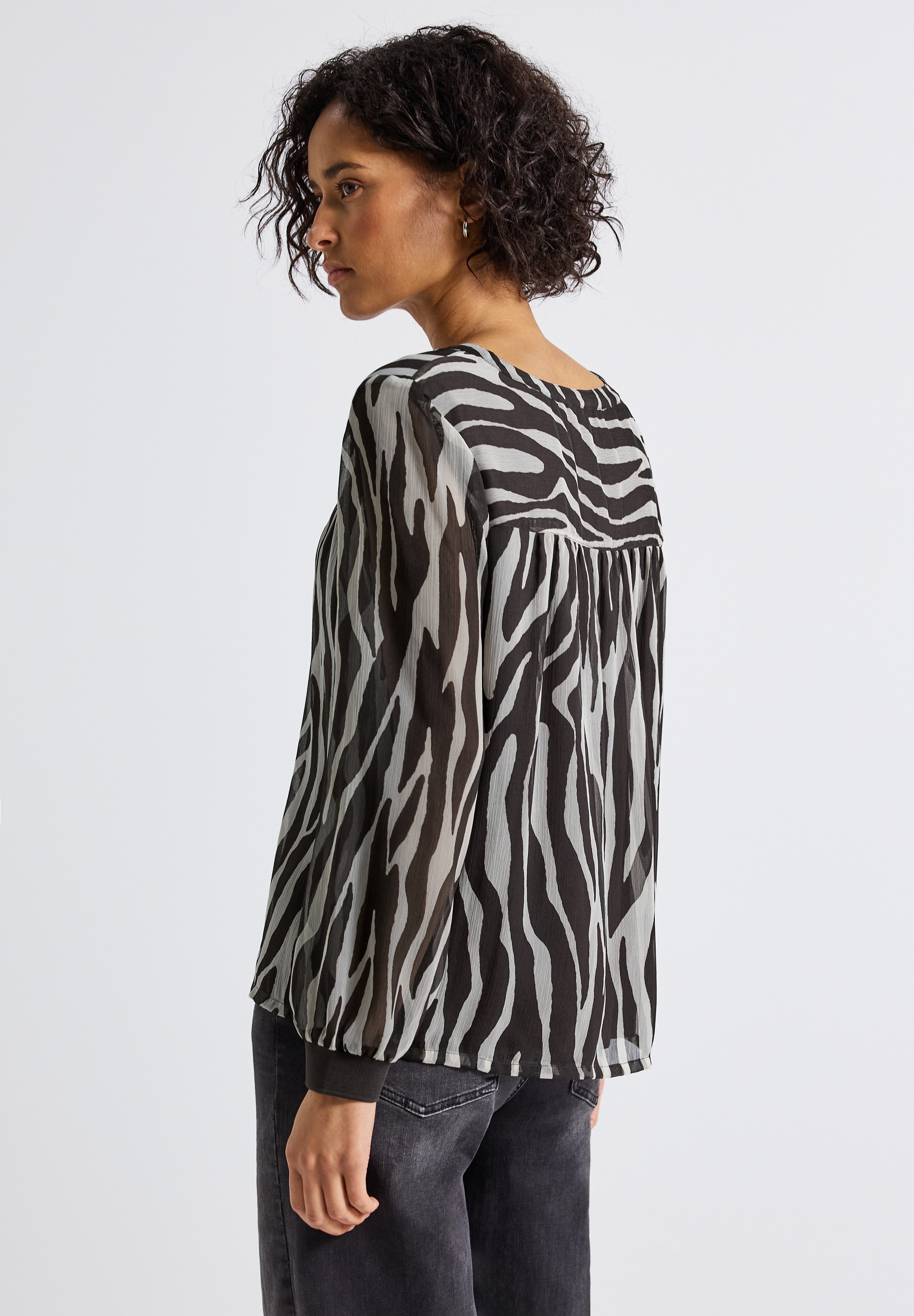 STREET ONE Chiffonbluse, mit Zebra-Print