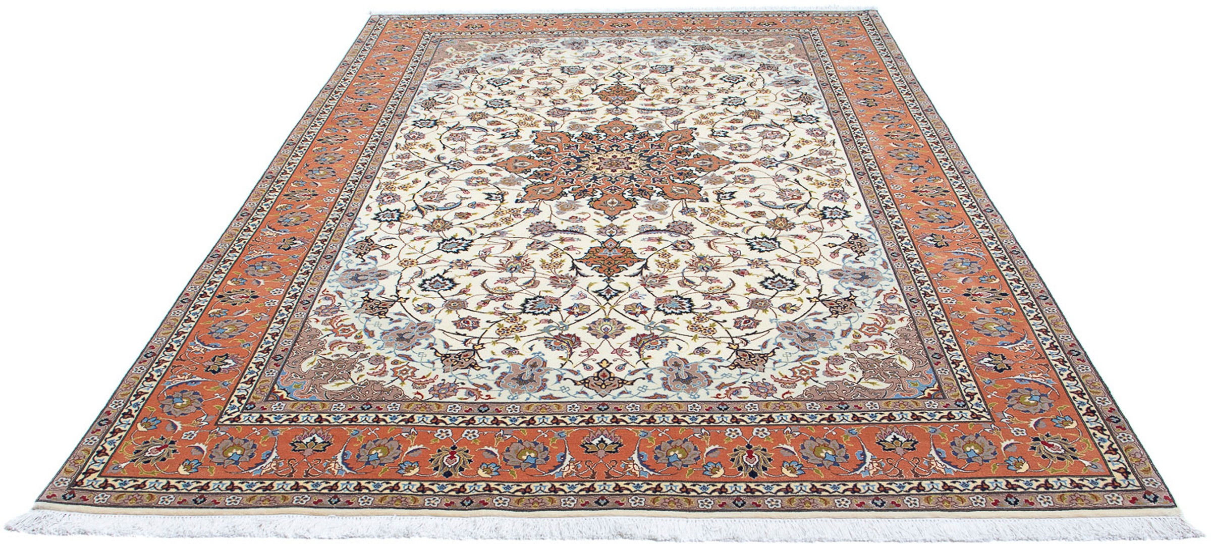 Image of morgenland Orientteppich »Perser - Täbriz - Royal - 298 x 200 cm - beige«, rechteckig, 7 mm Höhe, Wohnzimmer, Handgeknüpft, Einzelstück mit Zertifikat bei Ackermann Versand Schweiz
