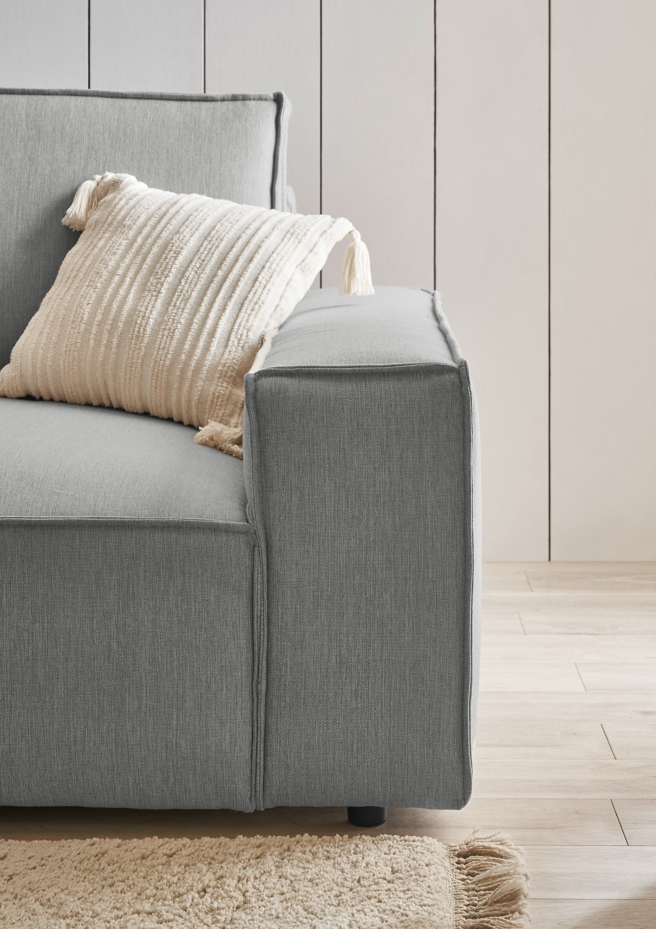 Home affaire Ecksofa »NEU: SHERWOOD XXL 284, Big-Sofa L-Form, tiefe Sitzfläche 95 cm, Cord« Recamiere rechts/links, als Schlafsofa stellbar, Cord u. Leinenoptik