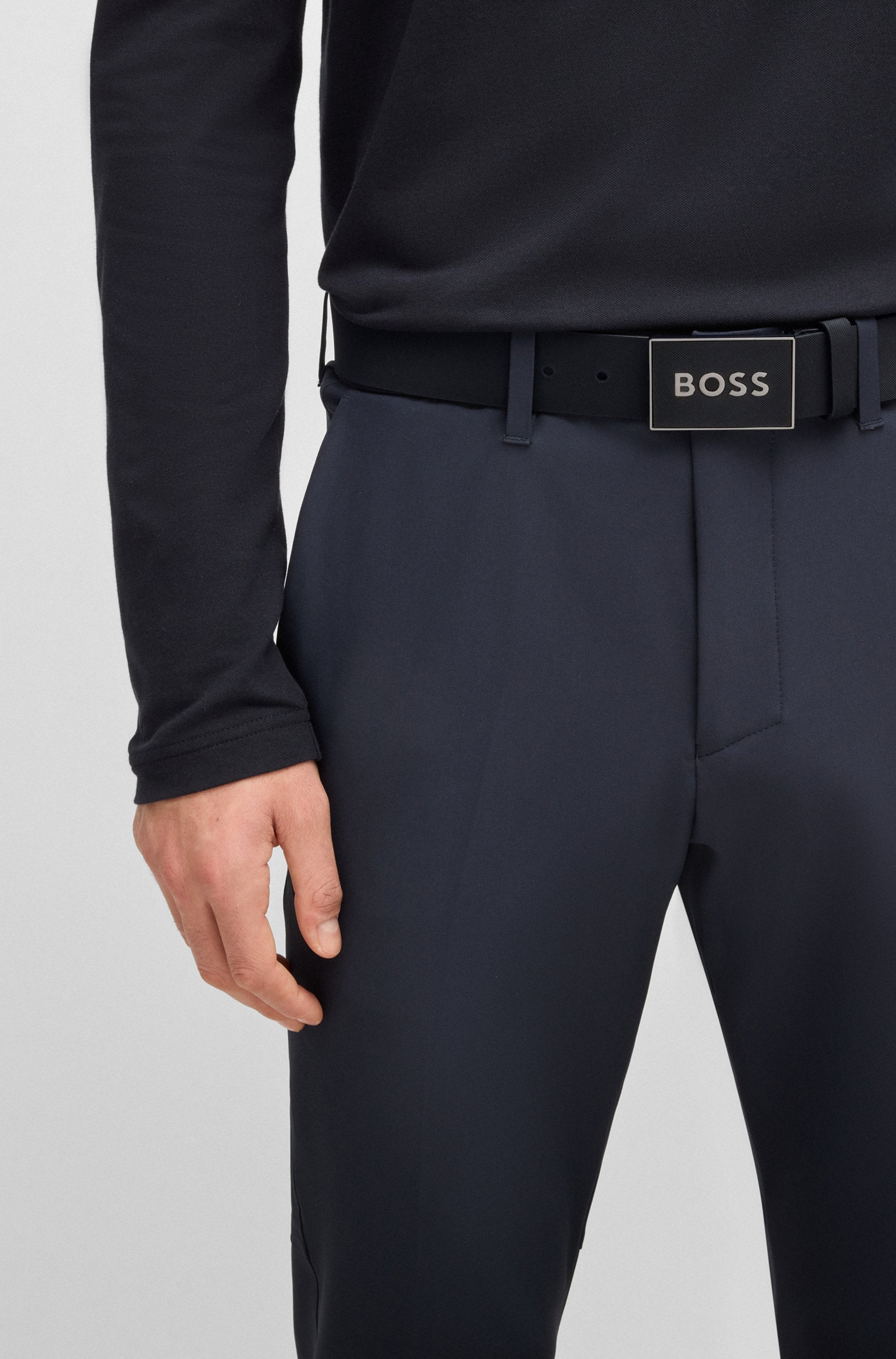 BOSS Ledergürtel »Boss Icon-S1 Sz40«, mit grossem BOSS Schriftzug auf der Schnalle