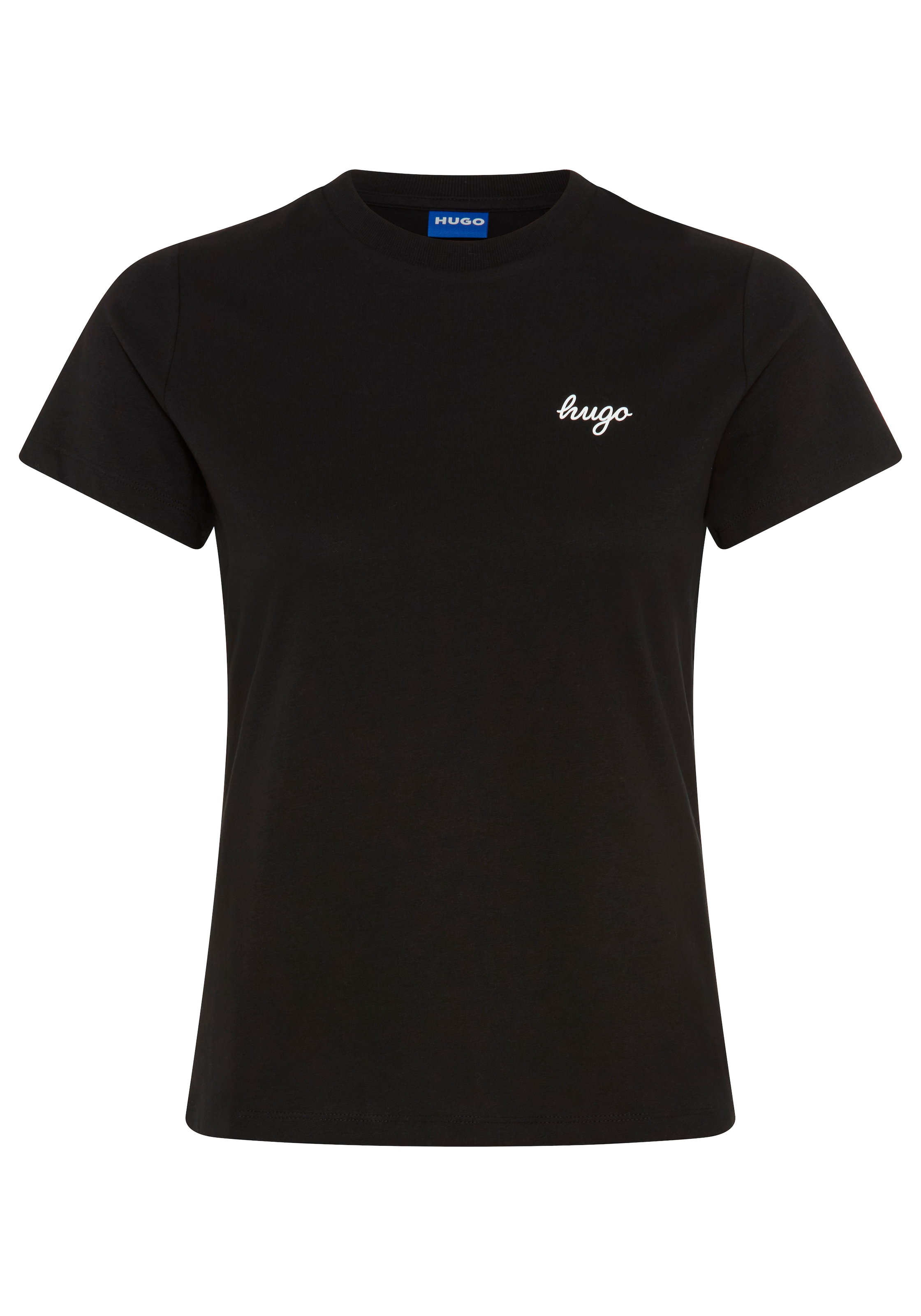 Image of HUGO T-Shirt "Damatee" mit Logoschriftzug, reine Baumwolle
